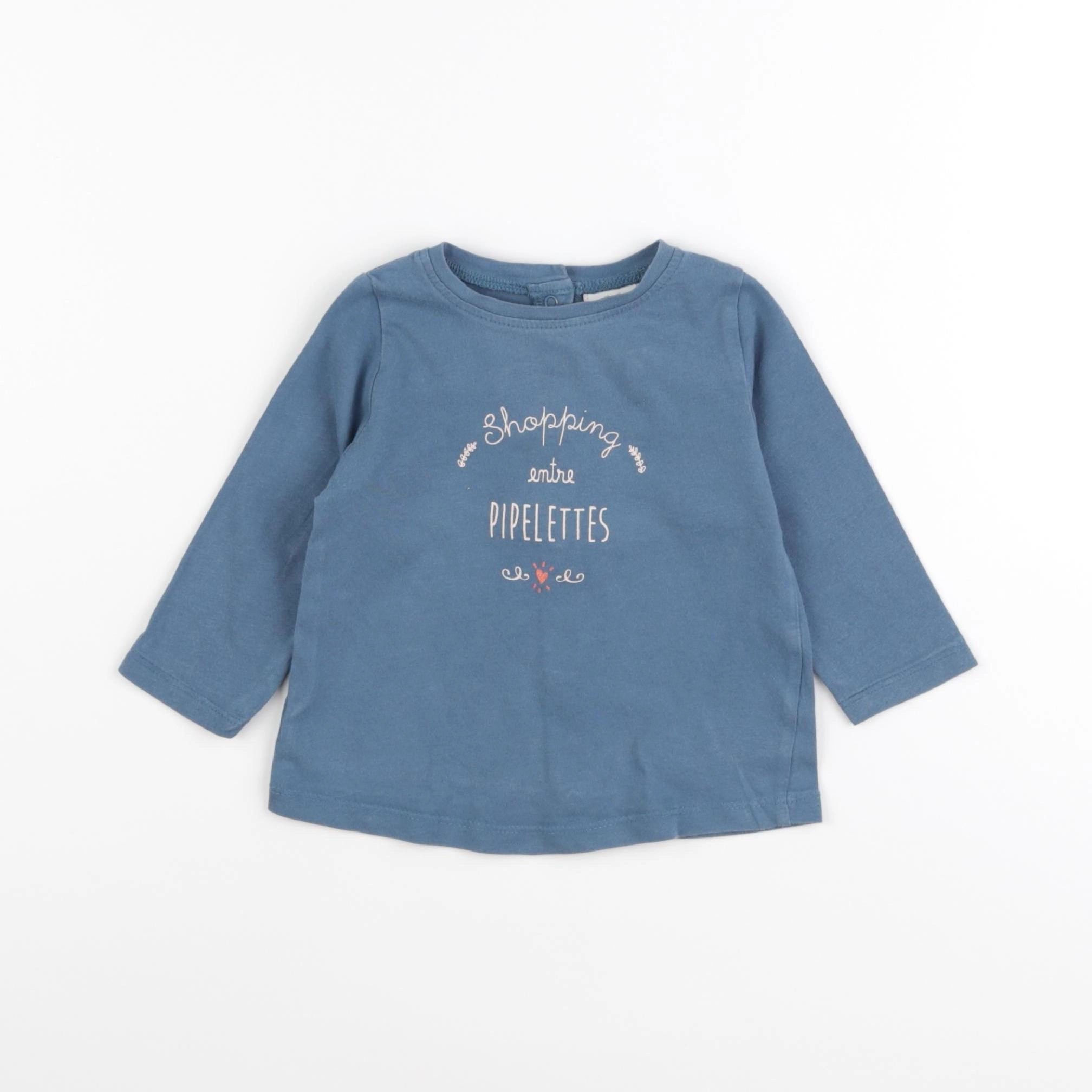 Tape à l'oeil - tee-shirt bleu - 6 mois