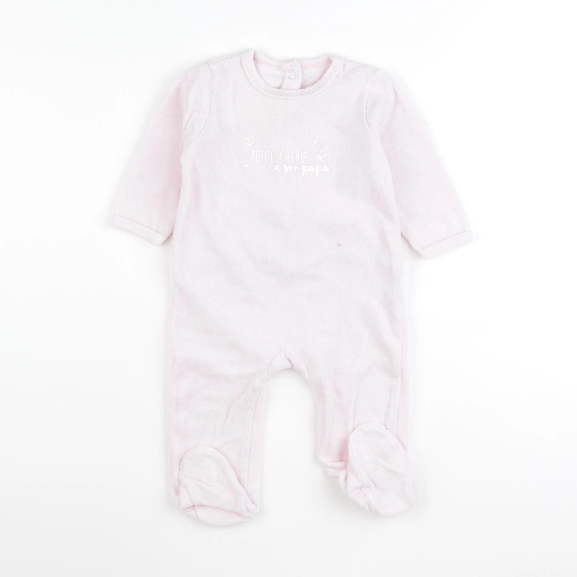 Vertbaudet - pyjama velours rose - 9 mois