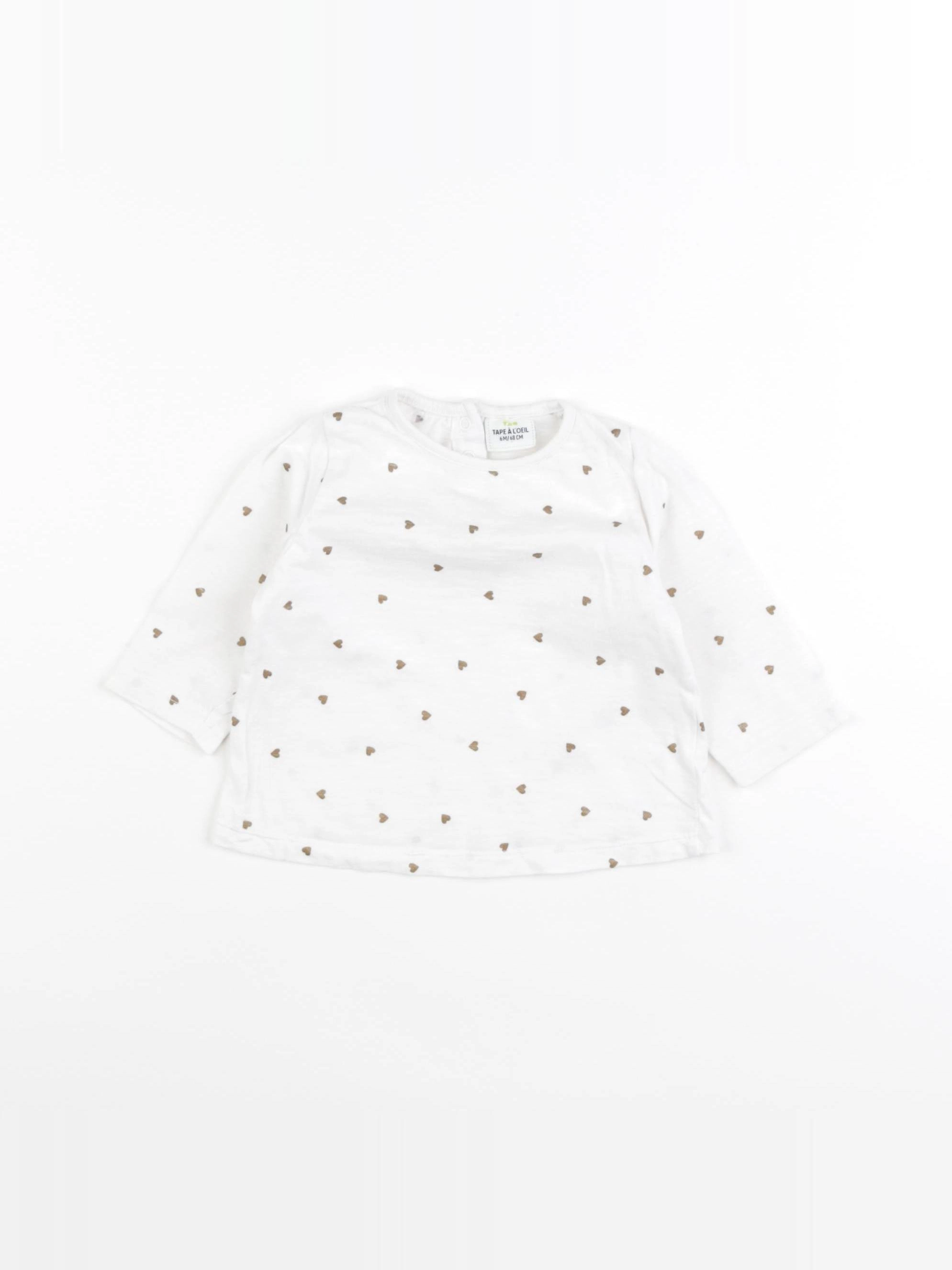 Tape à l'oeil - tee-shirt blanc, or - 6 mois