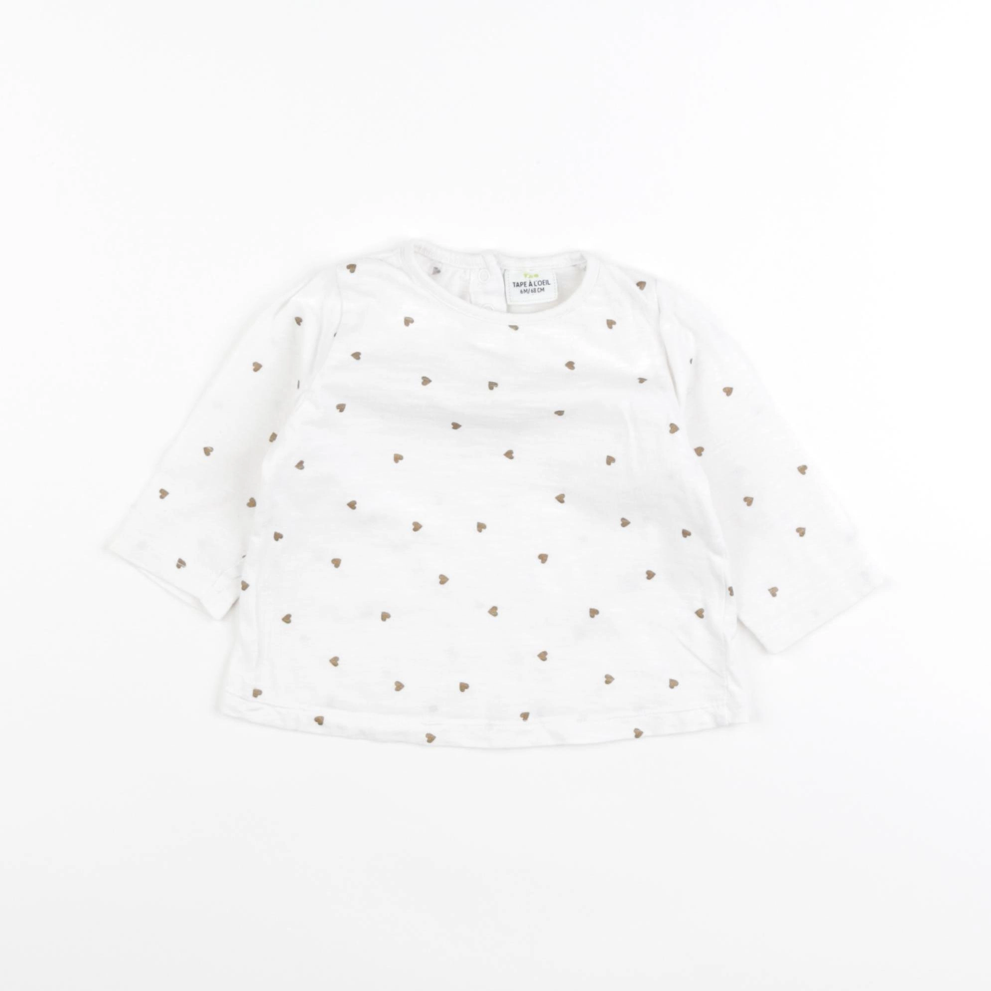 Tape à l'oeil - tee-shirt blanc, or - 6 mois