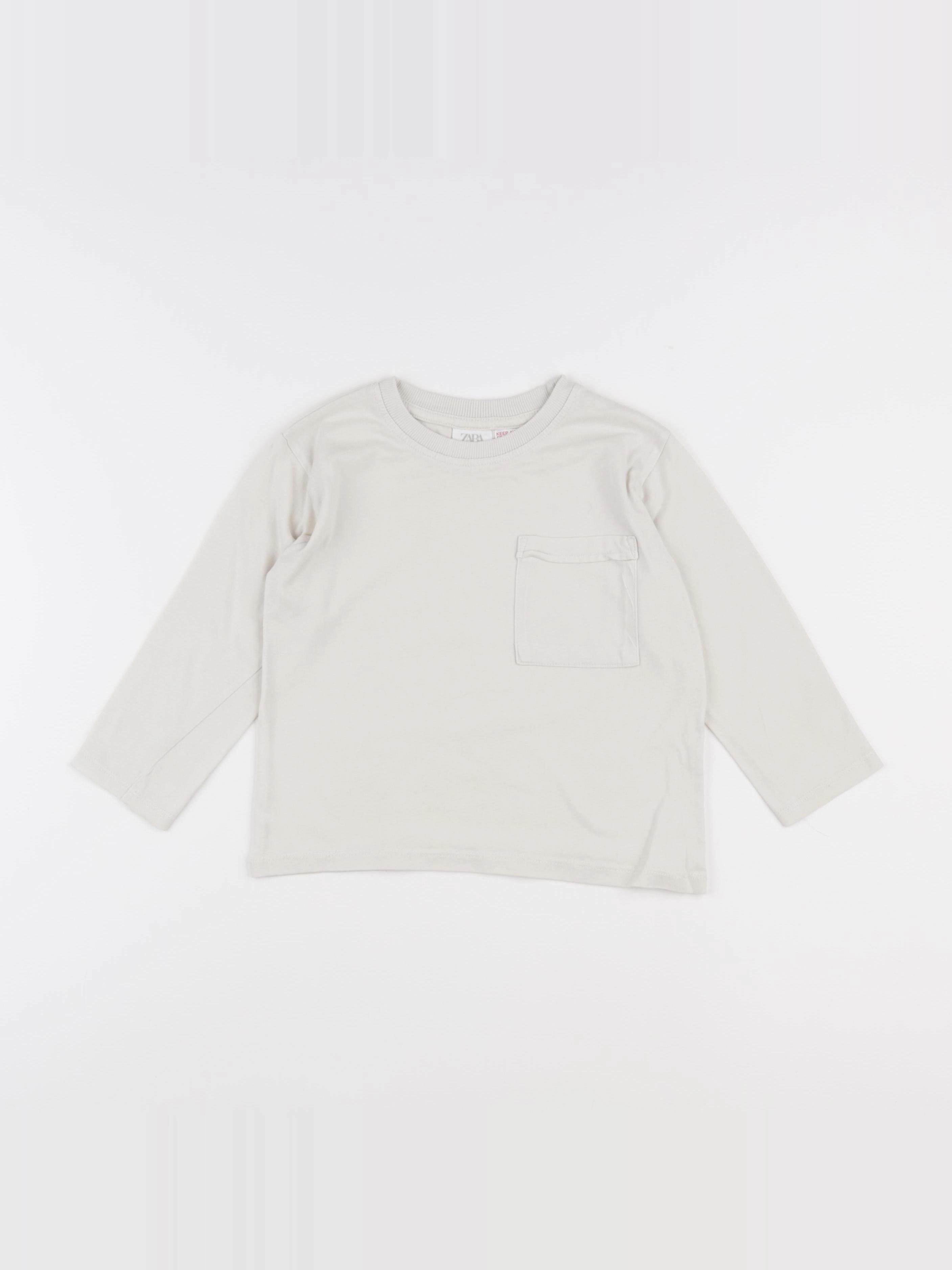 Zara - tee-shirt beige - 2/3 ans