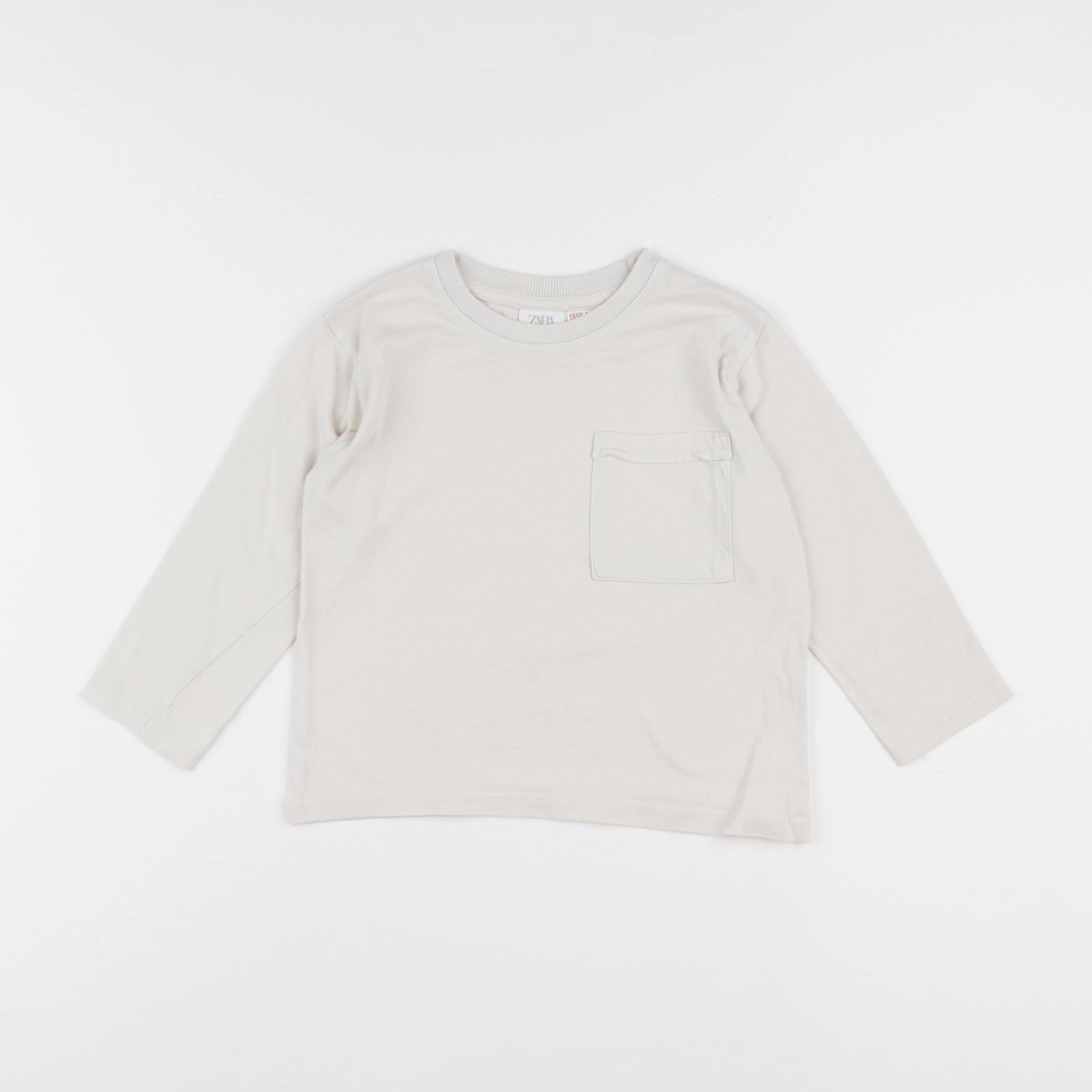 Zara - tee-shirt beige - 2/3 ans