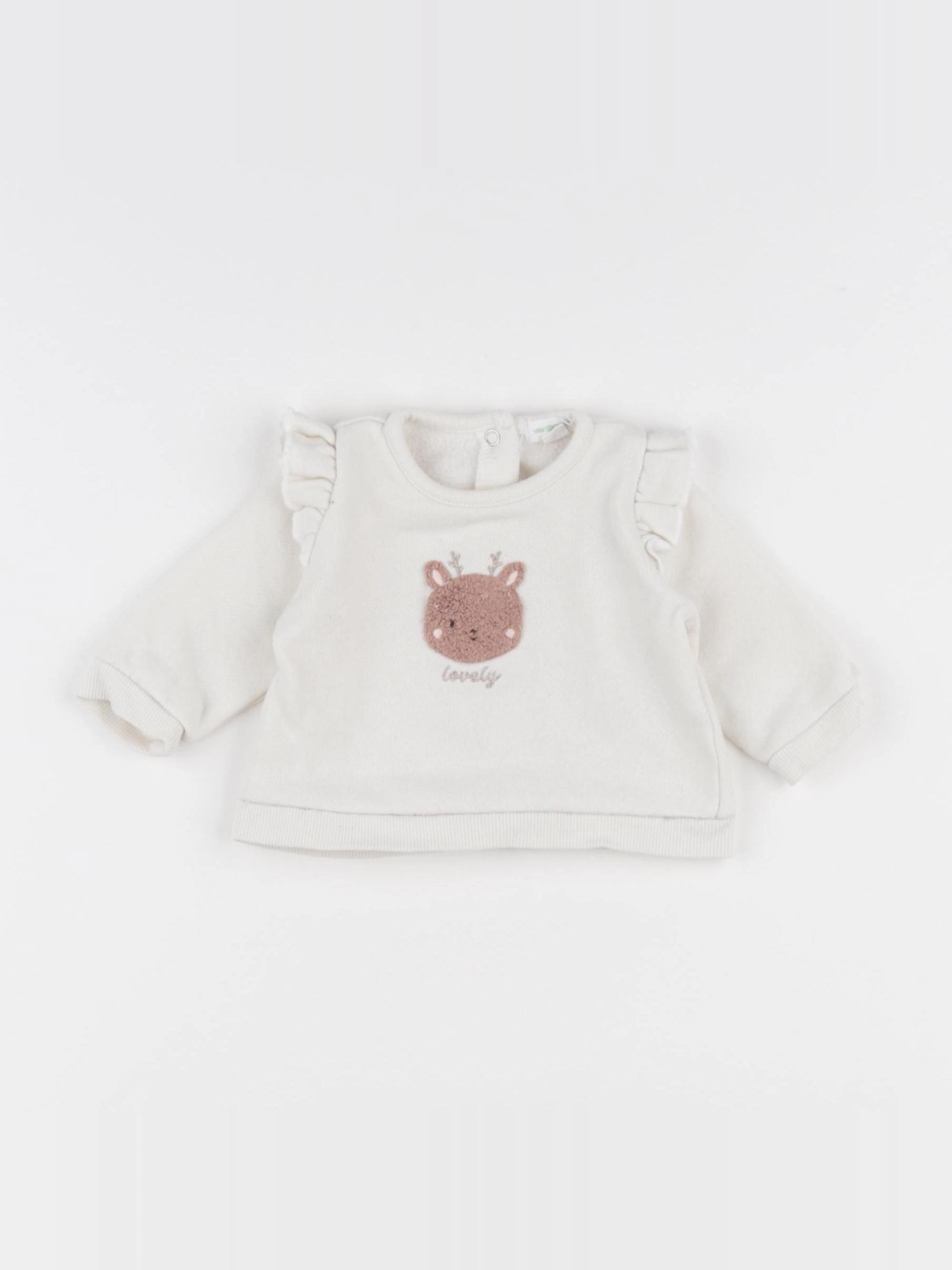Vertbaudet - sweat beige - 1 mois