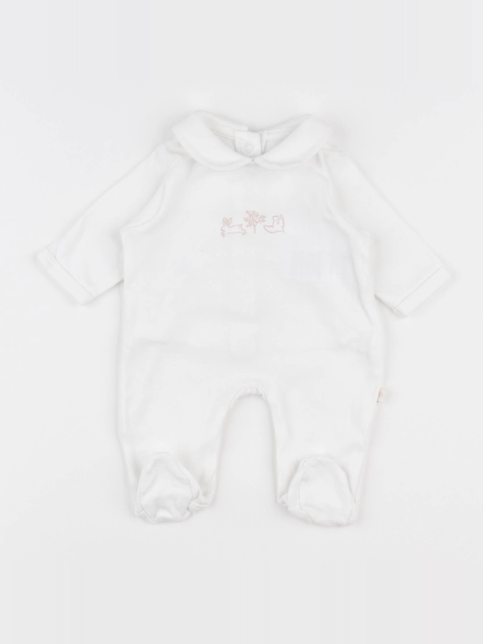Vertbaudet - pyjama coton blanc - 0 mois