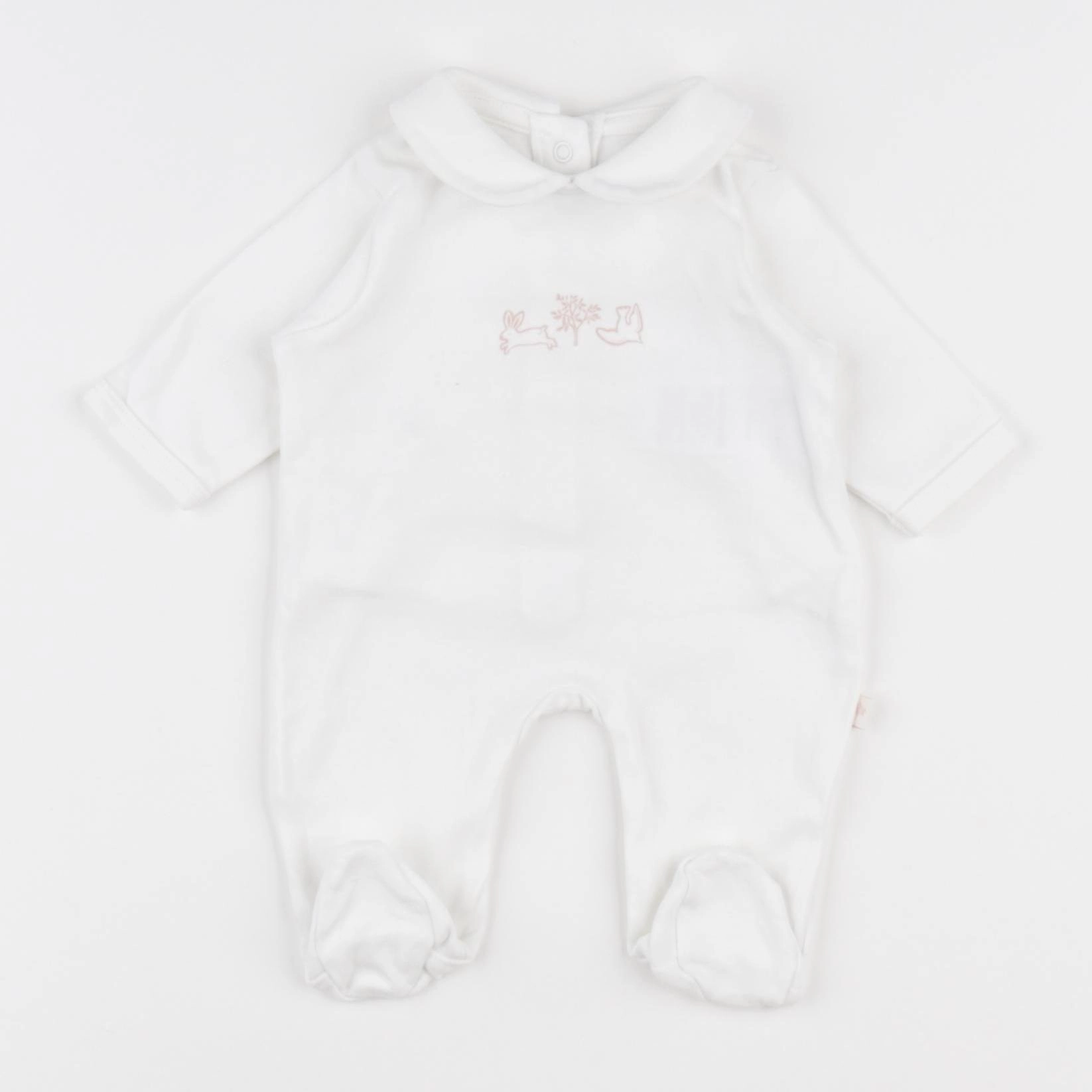 Vertbaudet - pyjama coton blanc - 0 mois