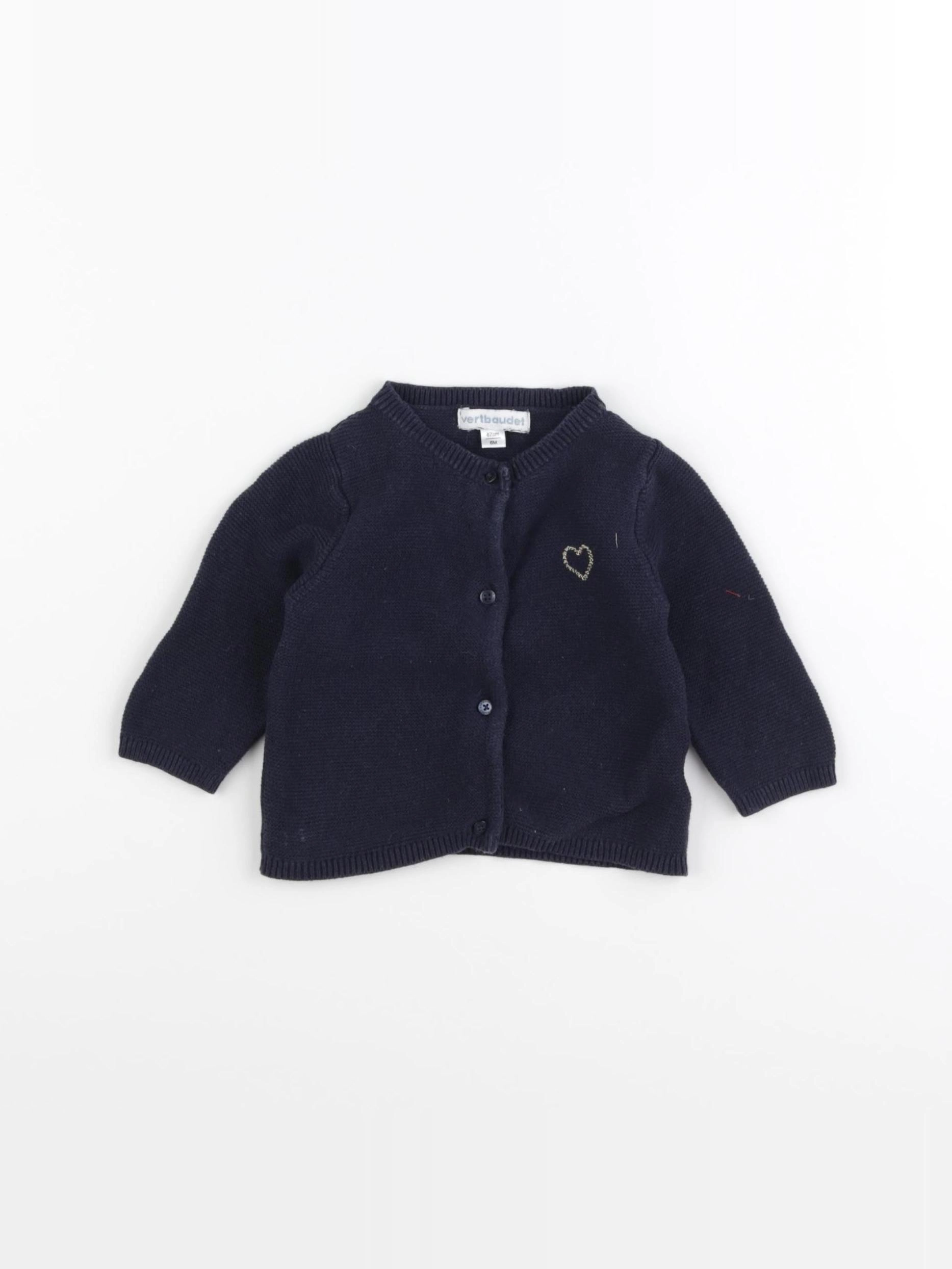 Vertbaudet - gilet bleu - 6 mois