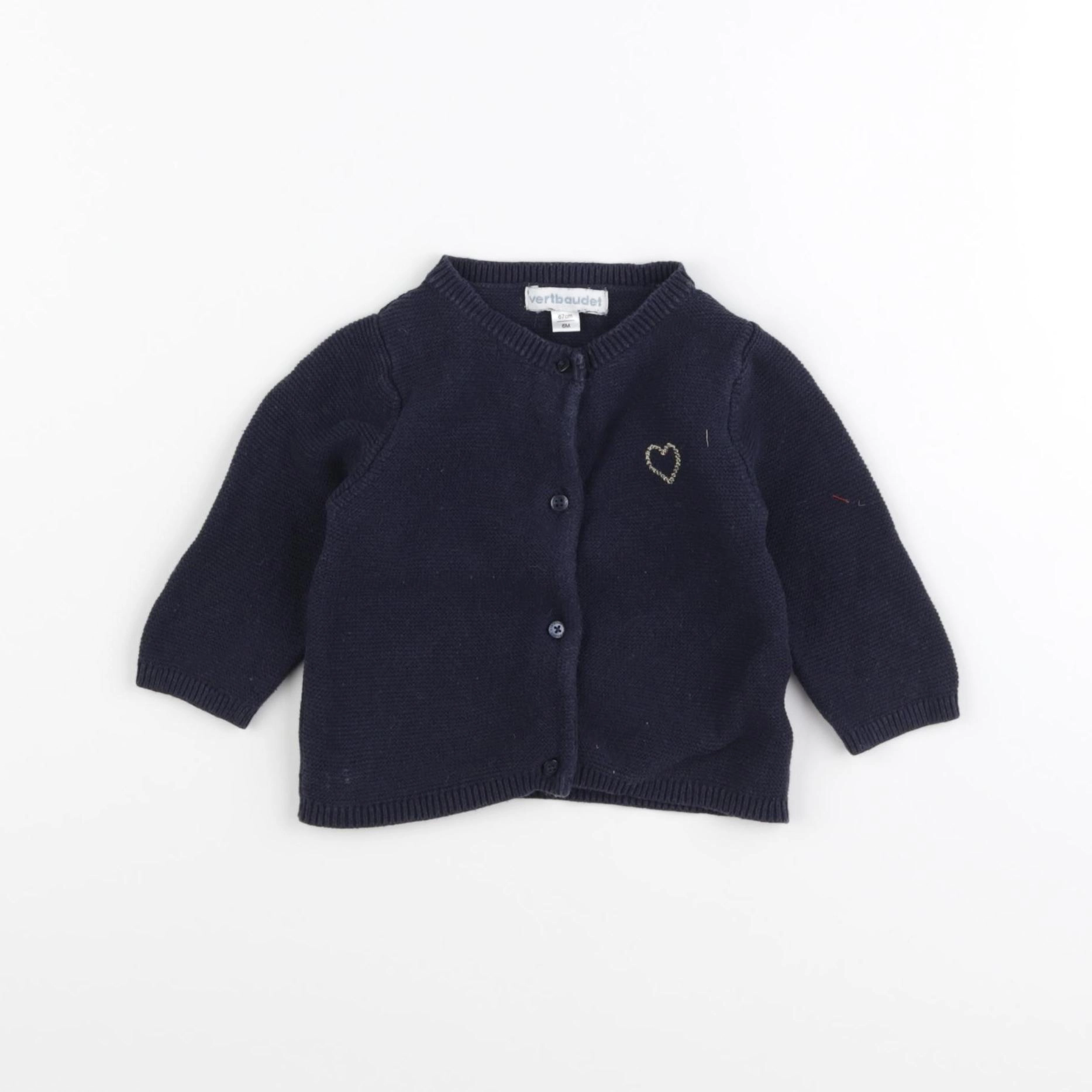 Vertbaudet - gilet bleu - 6 mois