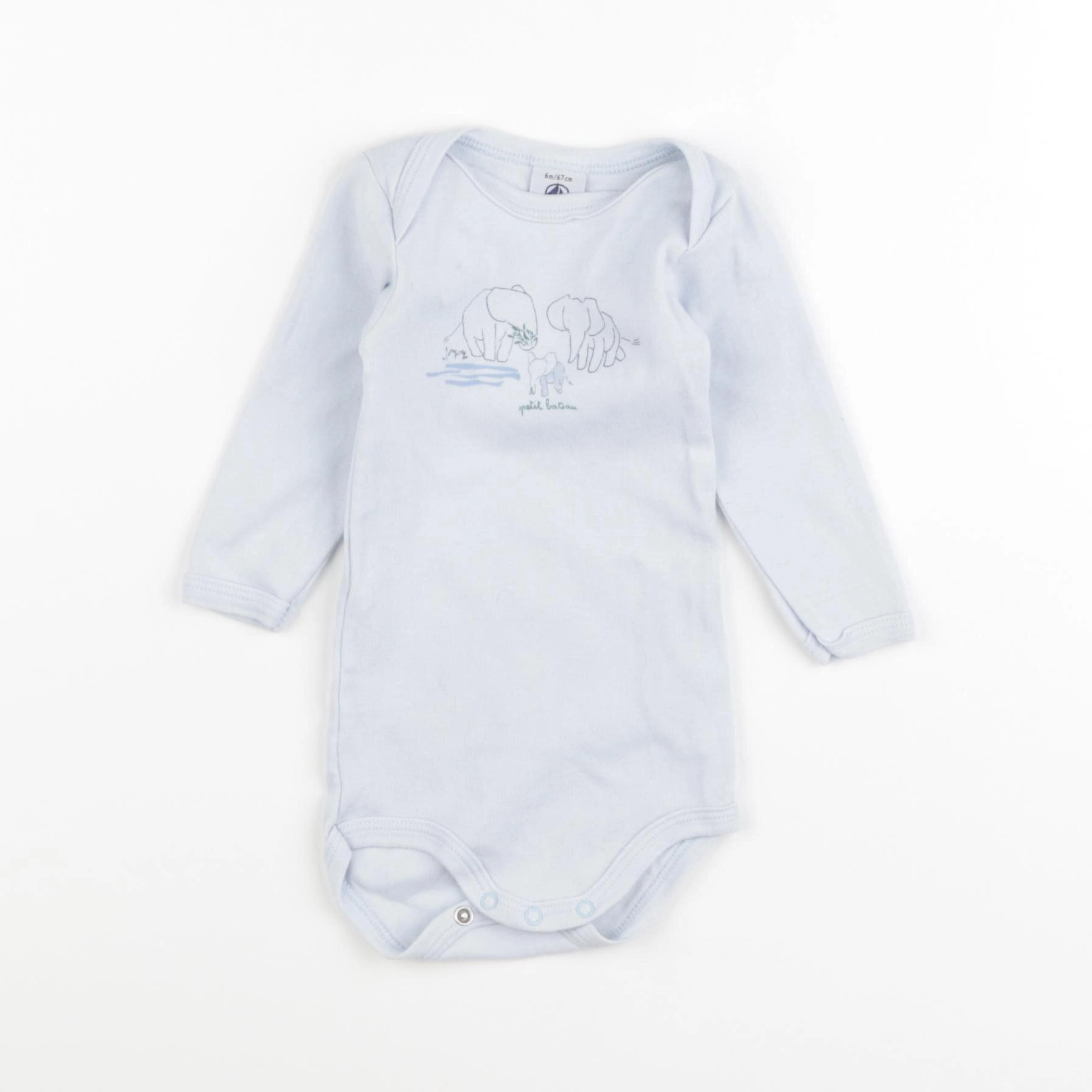 Petit Bateau - body bleu - 6 mois