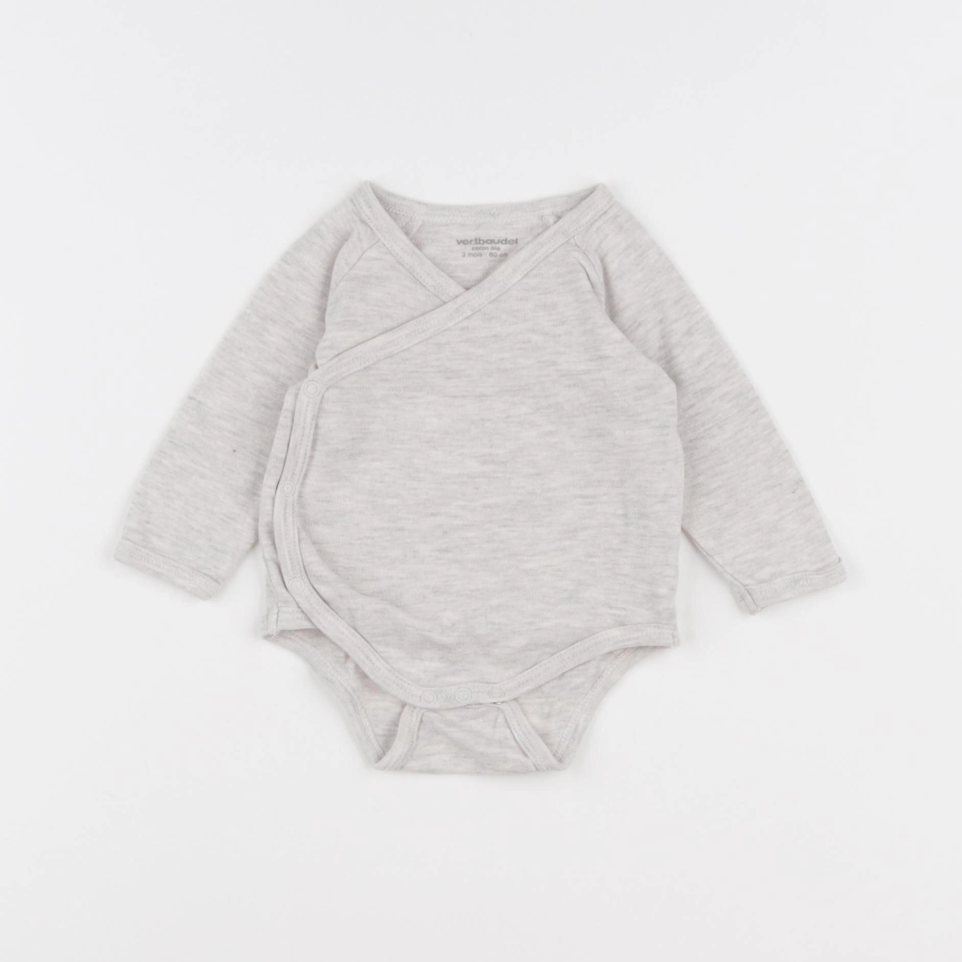Vertbaudet - body gris - 3 mois
