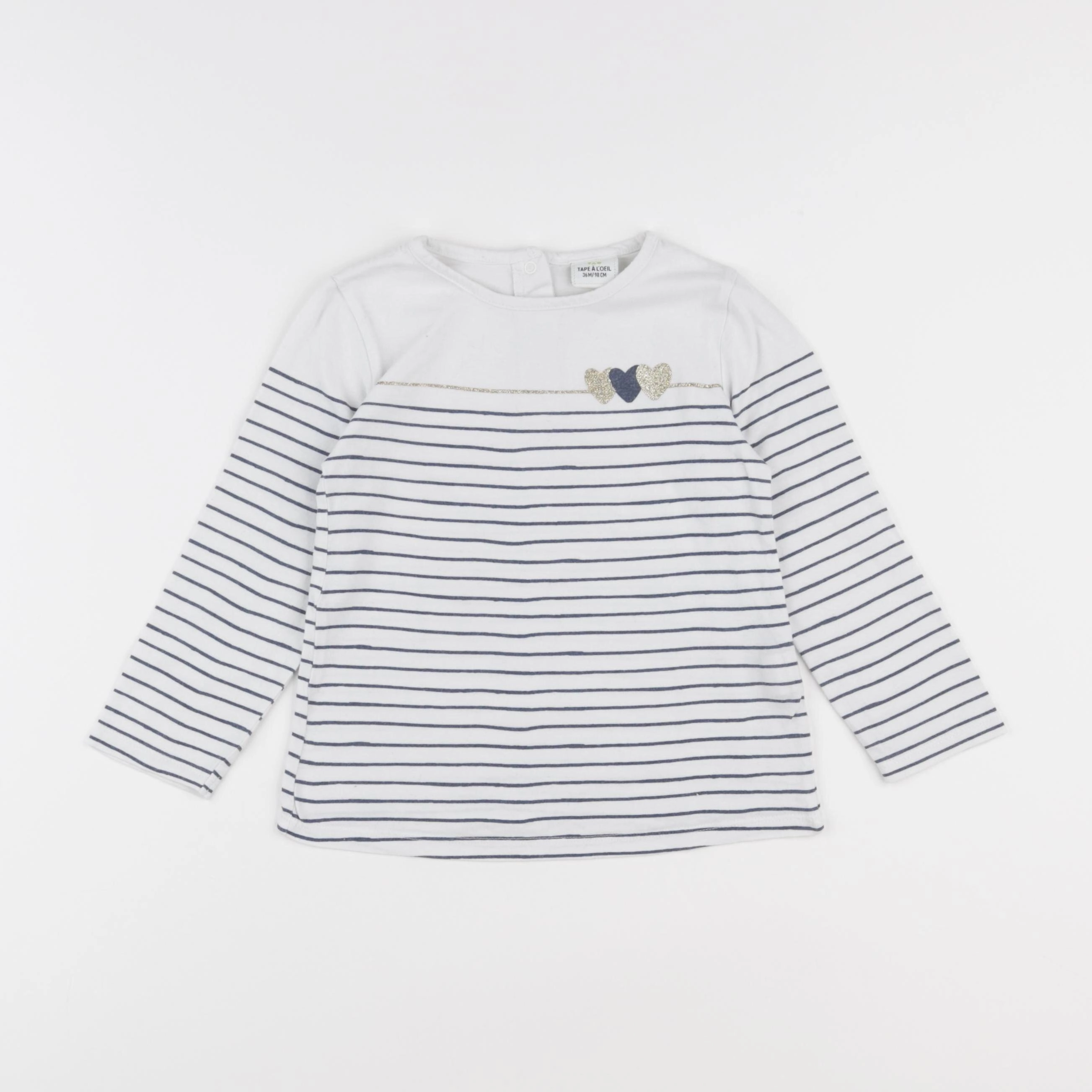 Tape à l'oeil - tee-shirt blanc, bleu - 36 mois