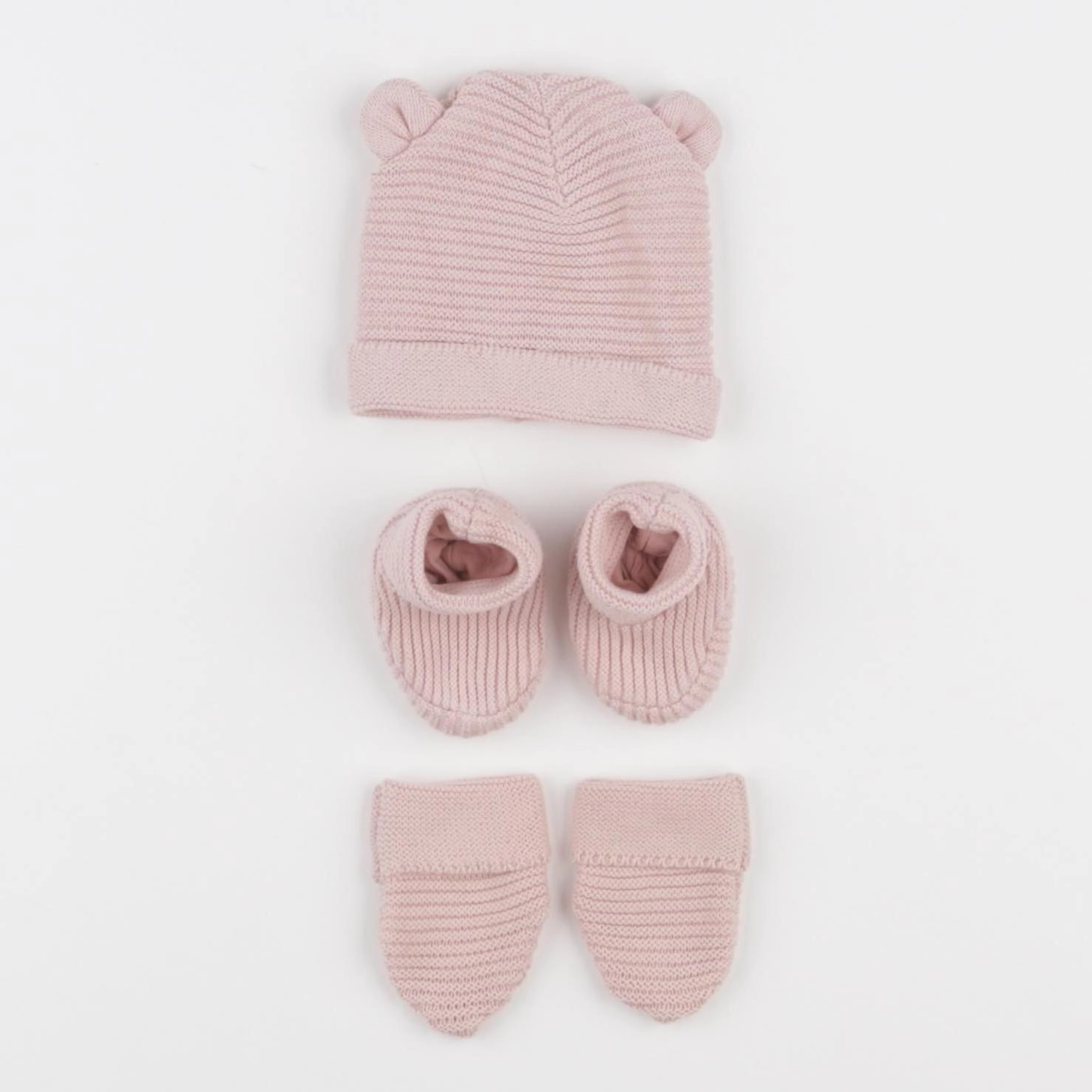 Vertbaudet - ensemble bonnet/moufles rose - Prématuré