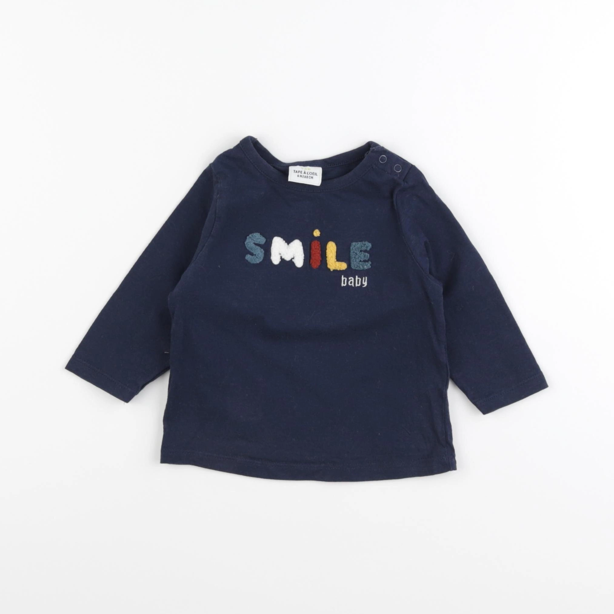 Tape à l'oeil - tee-shirt bleu - 6 mois