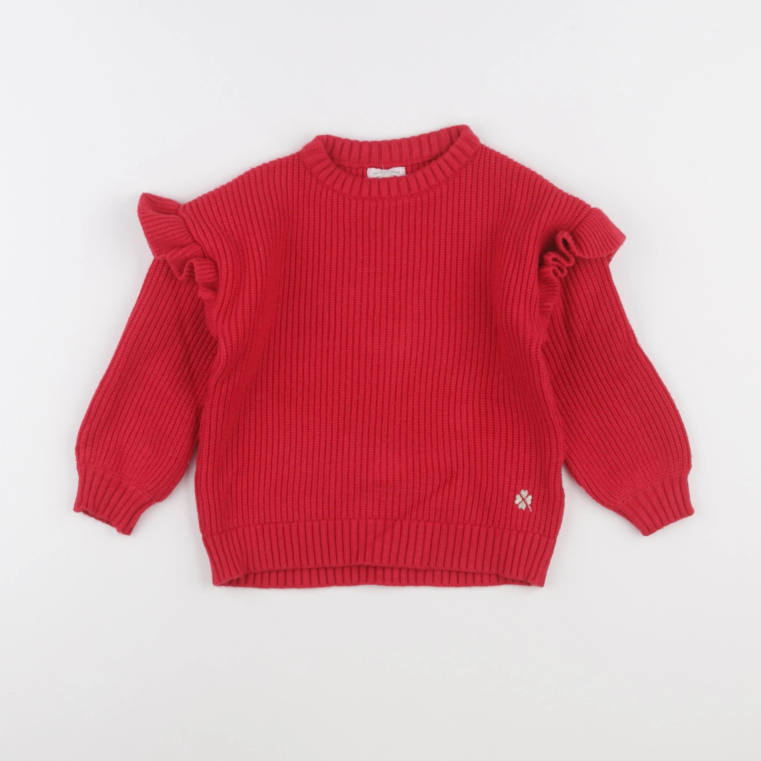 Vertbaudet - pull rouge - 4 ans