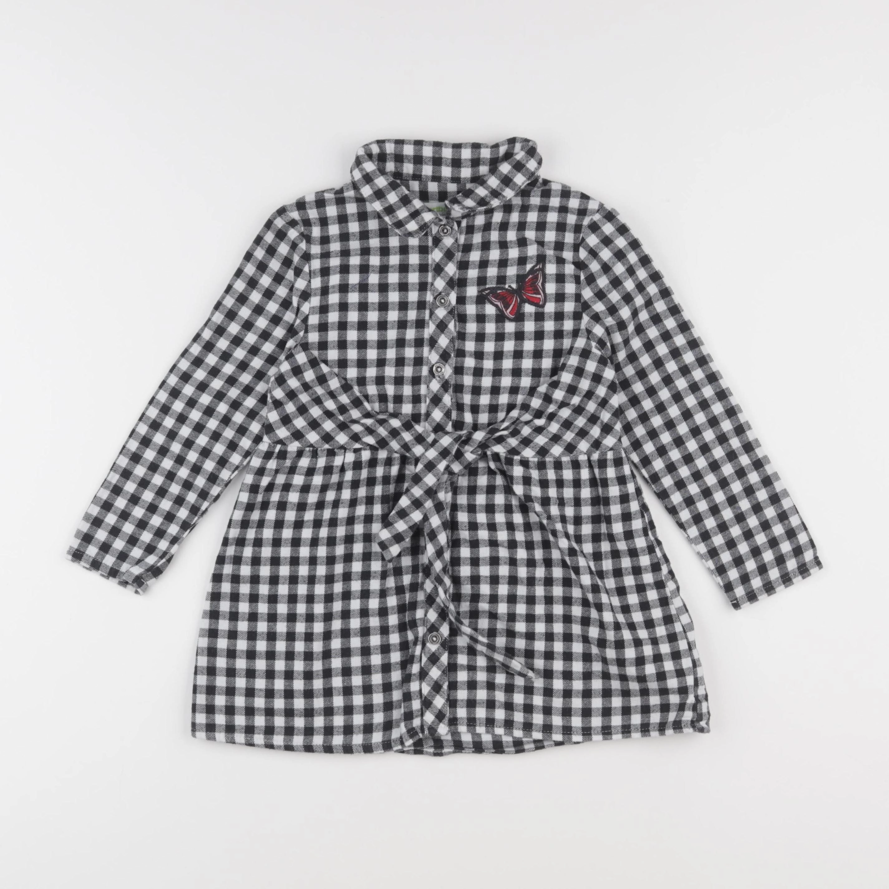 Vertbaudet - robe blanc, gris - 4 ans