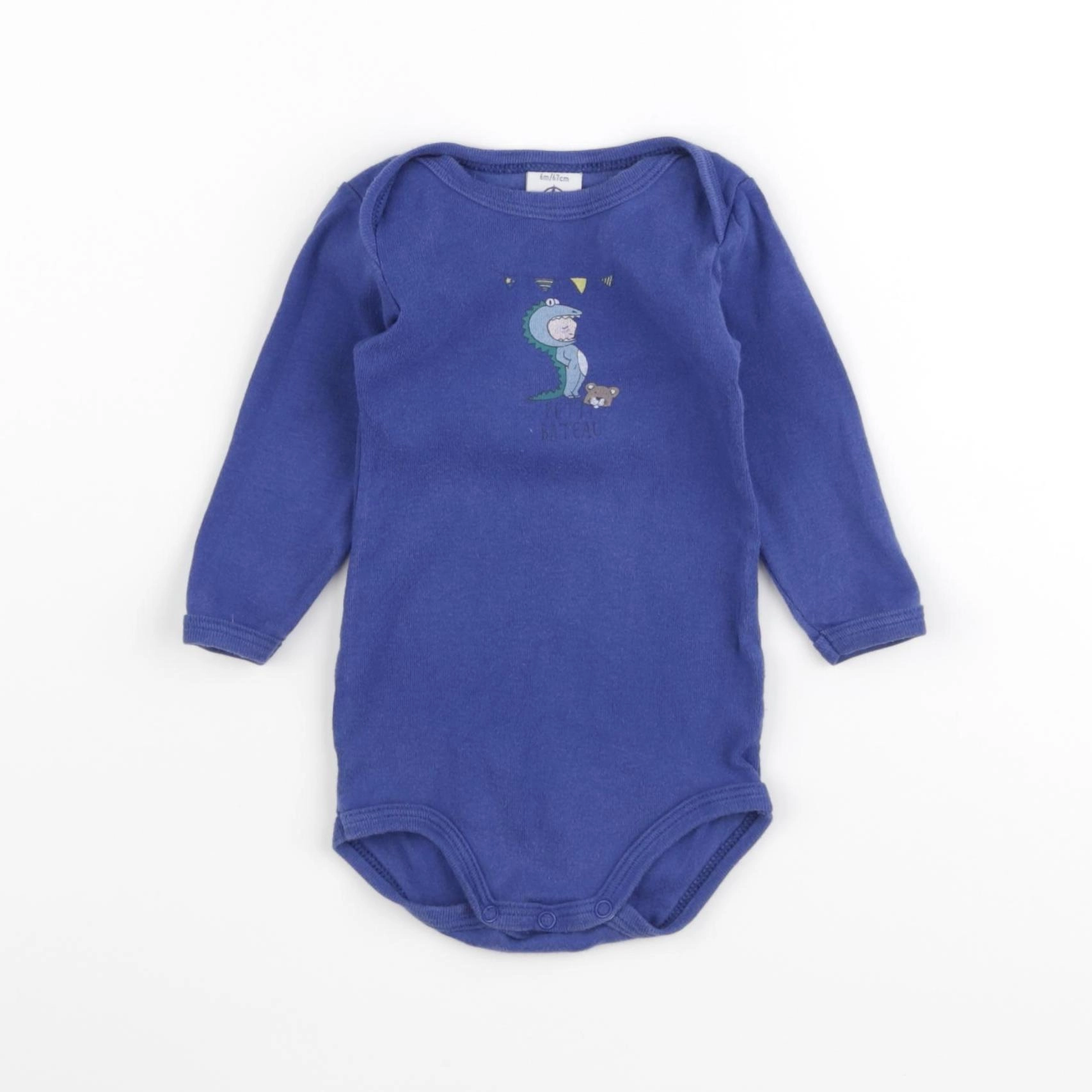Petit Bateau - body bleu - 6 mois