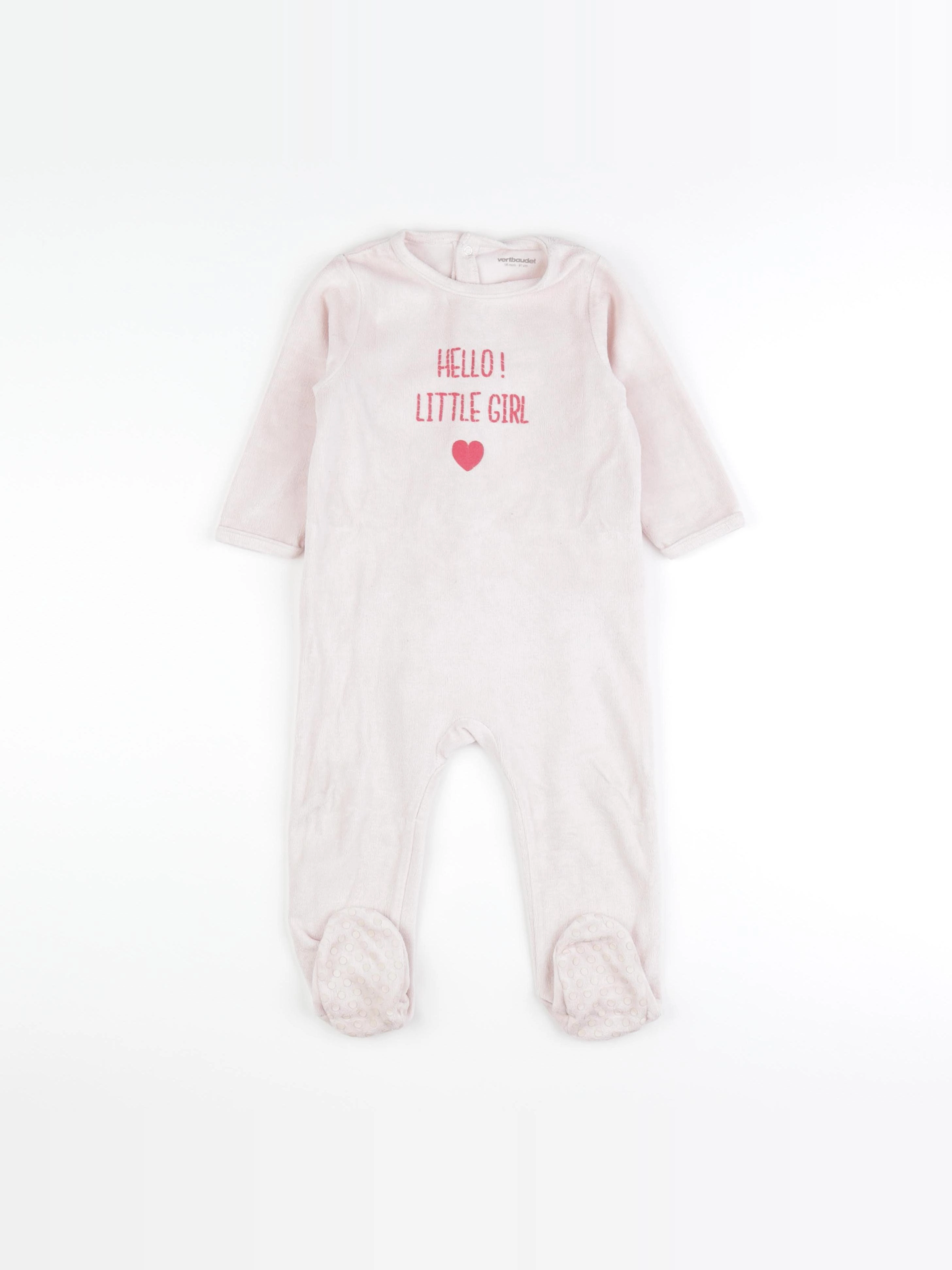 Vertbaudet - pyjama velours rose - 18 mois