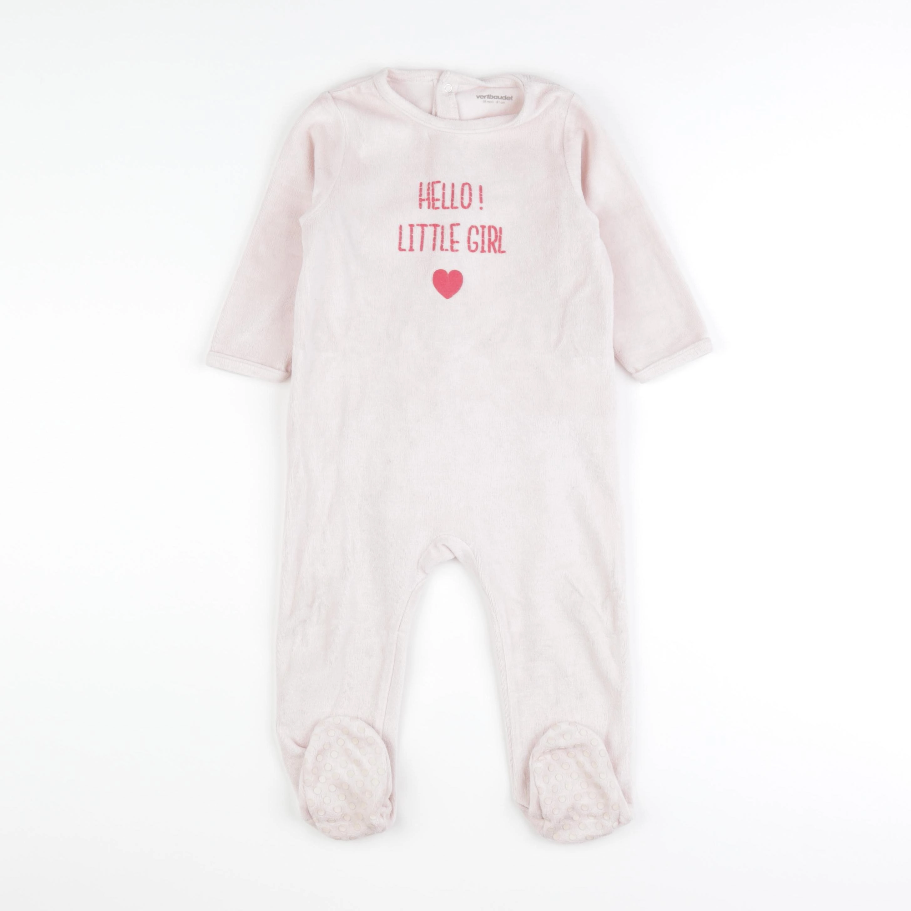 Vertbaudet - pyjama velours rose - 18 mois
