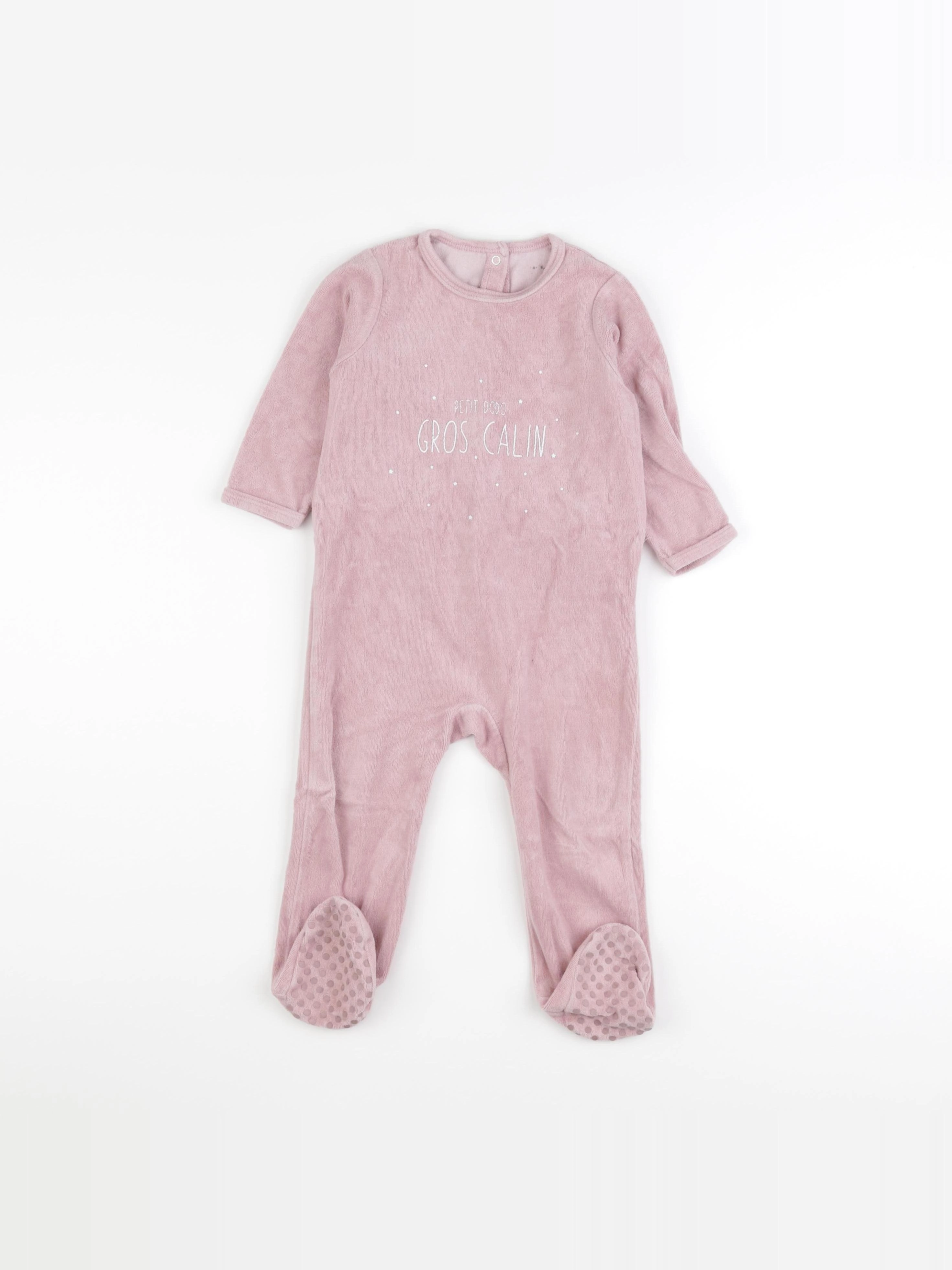 Vertbaudet - pyjama velours rose - 18 mois