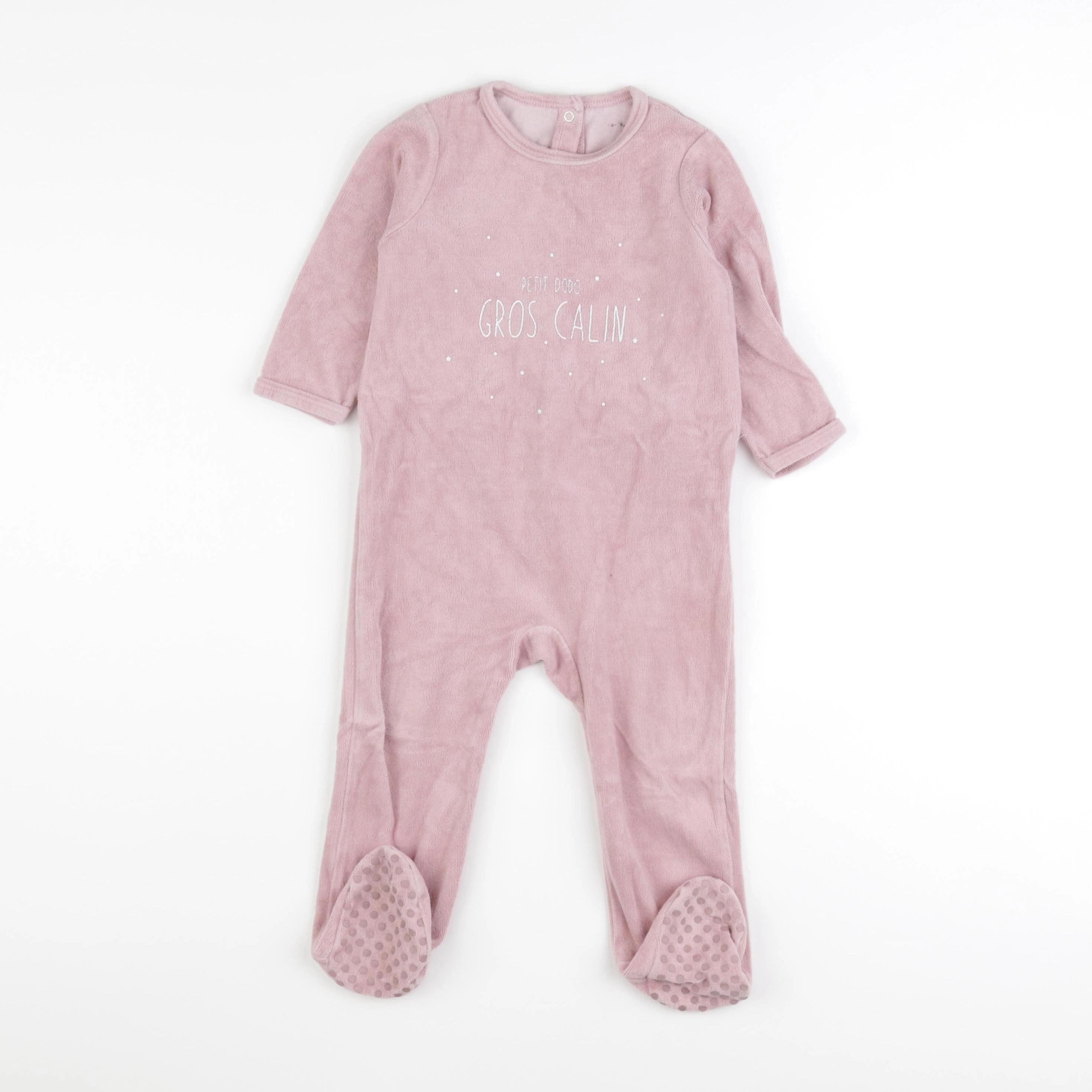 Vertbaudet - pyjama velours rose - 18 mois