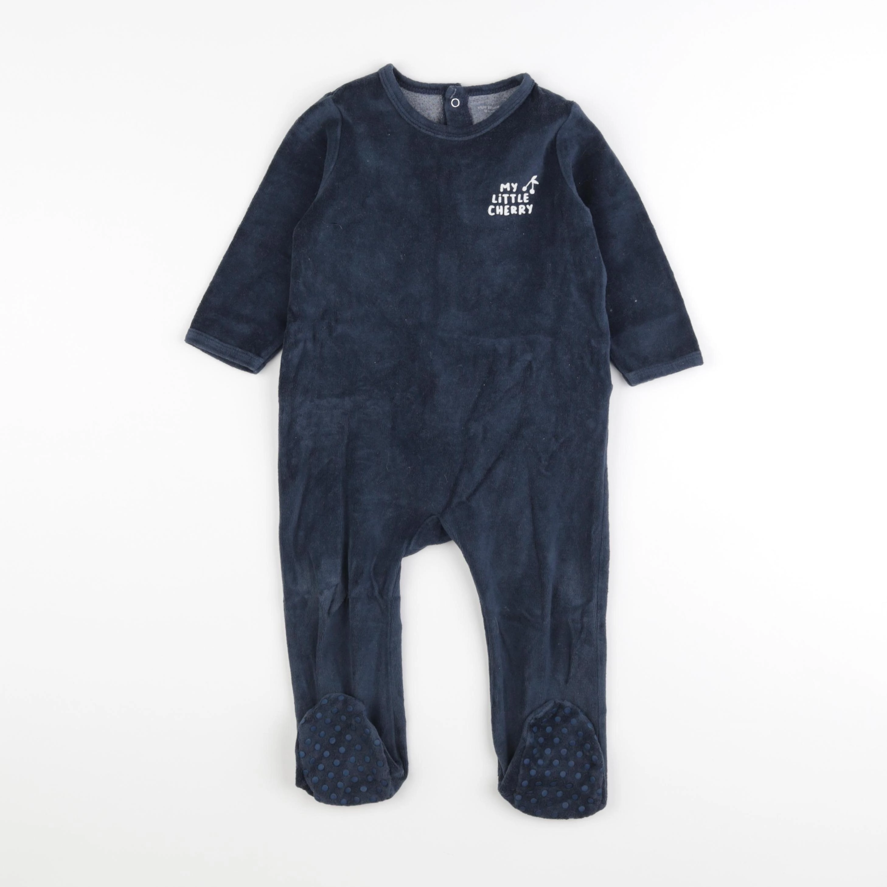Vertbaudet - pyjama velours bleu - 18 mois