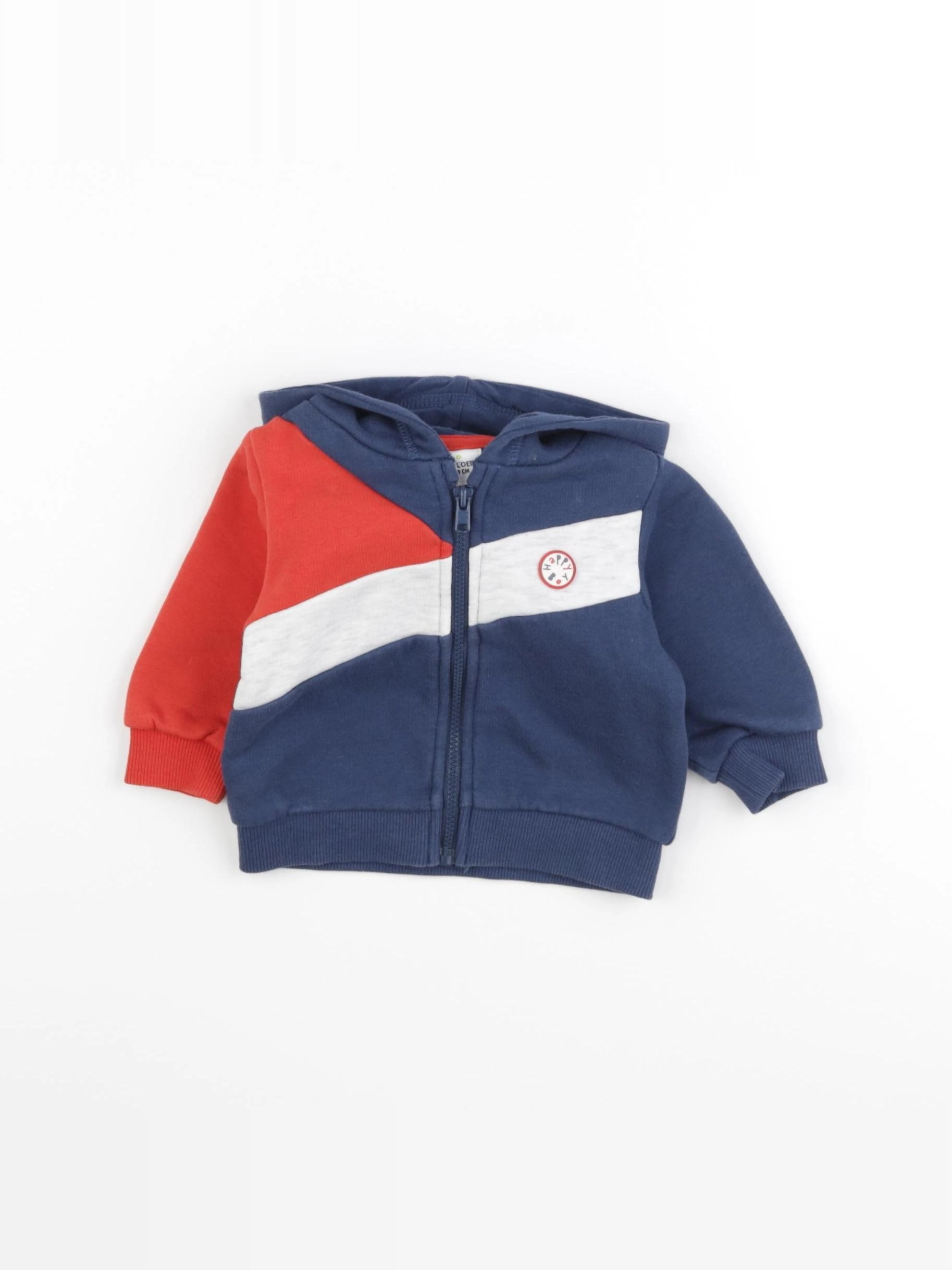 Tape à l'oeil - sweat bleu, rouge - 3 mois