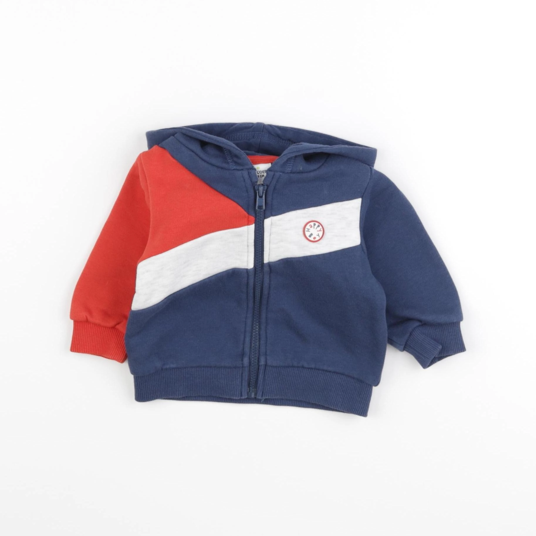 Tape à l'oeil - sweat bleu, rouge - 3 mois