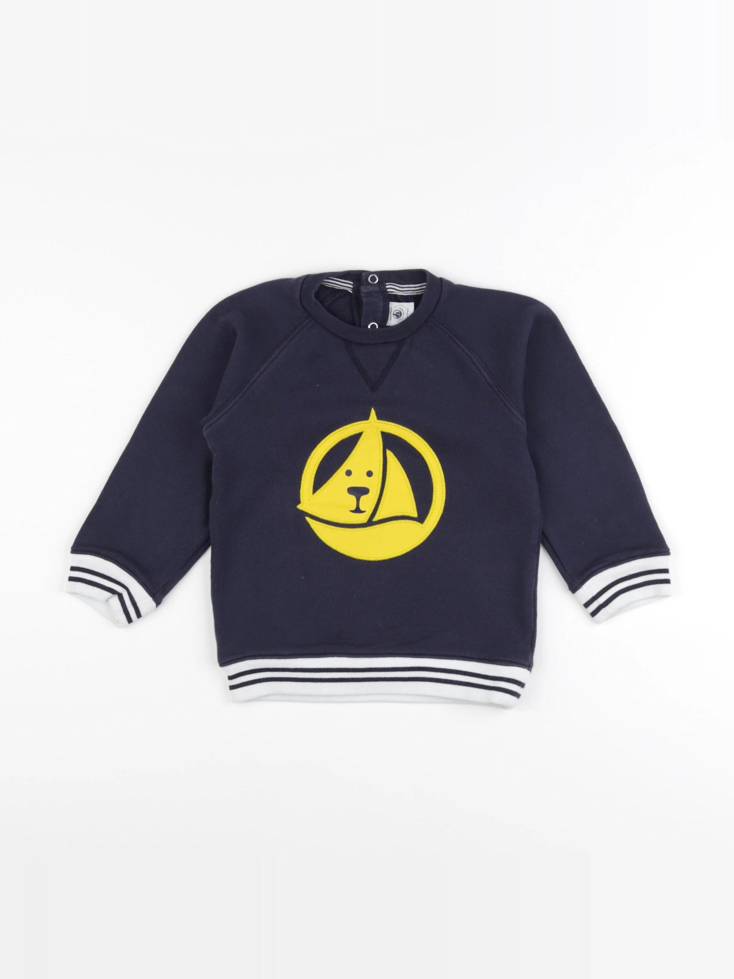 Petit Bateau - sweat bleu - 36 mois