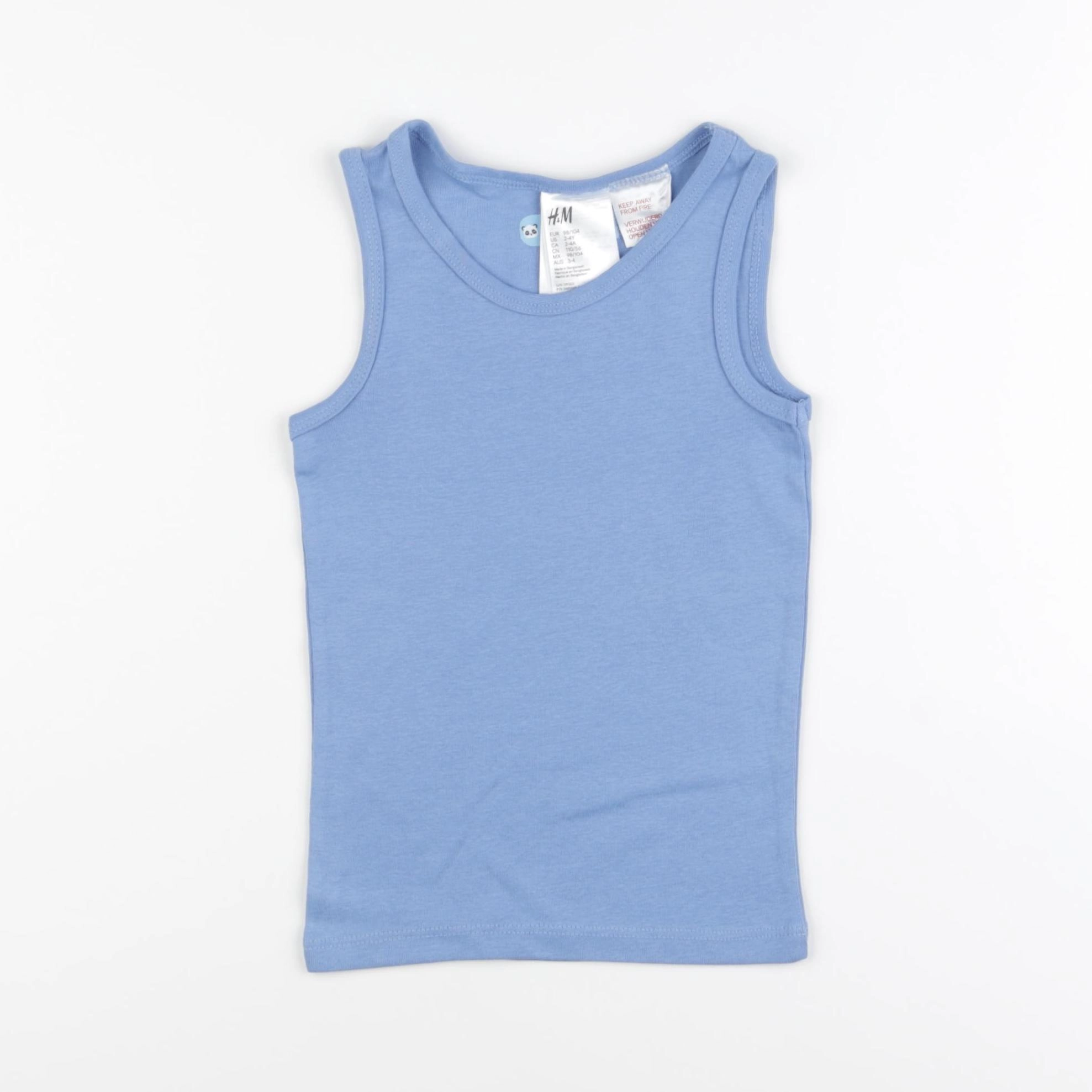 H&M - maillot de corps bleu - 2/4 ans