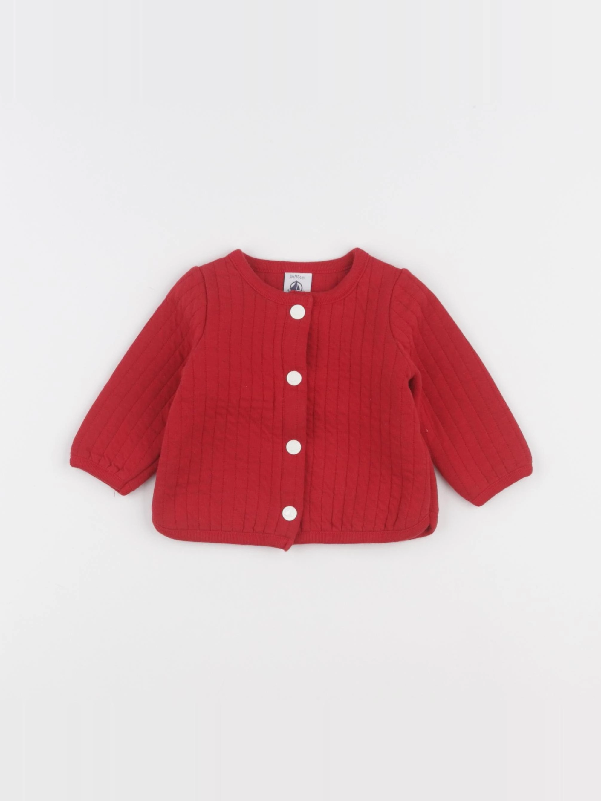 Petit Bateau - sweat rouge - 6 mois