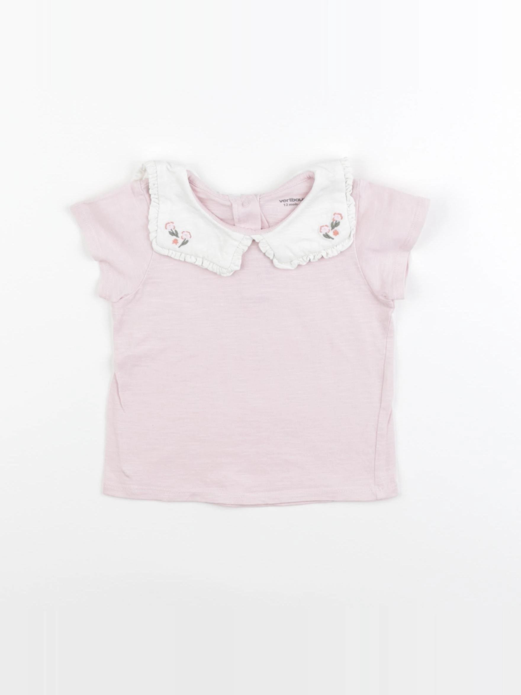 Vertbaudet - tee-shirt rose - 12 mois