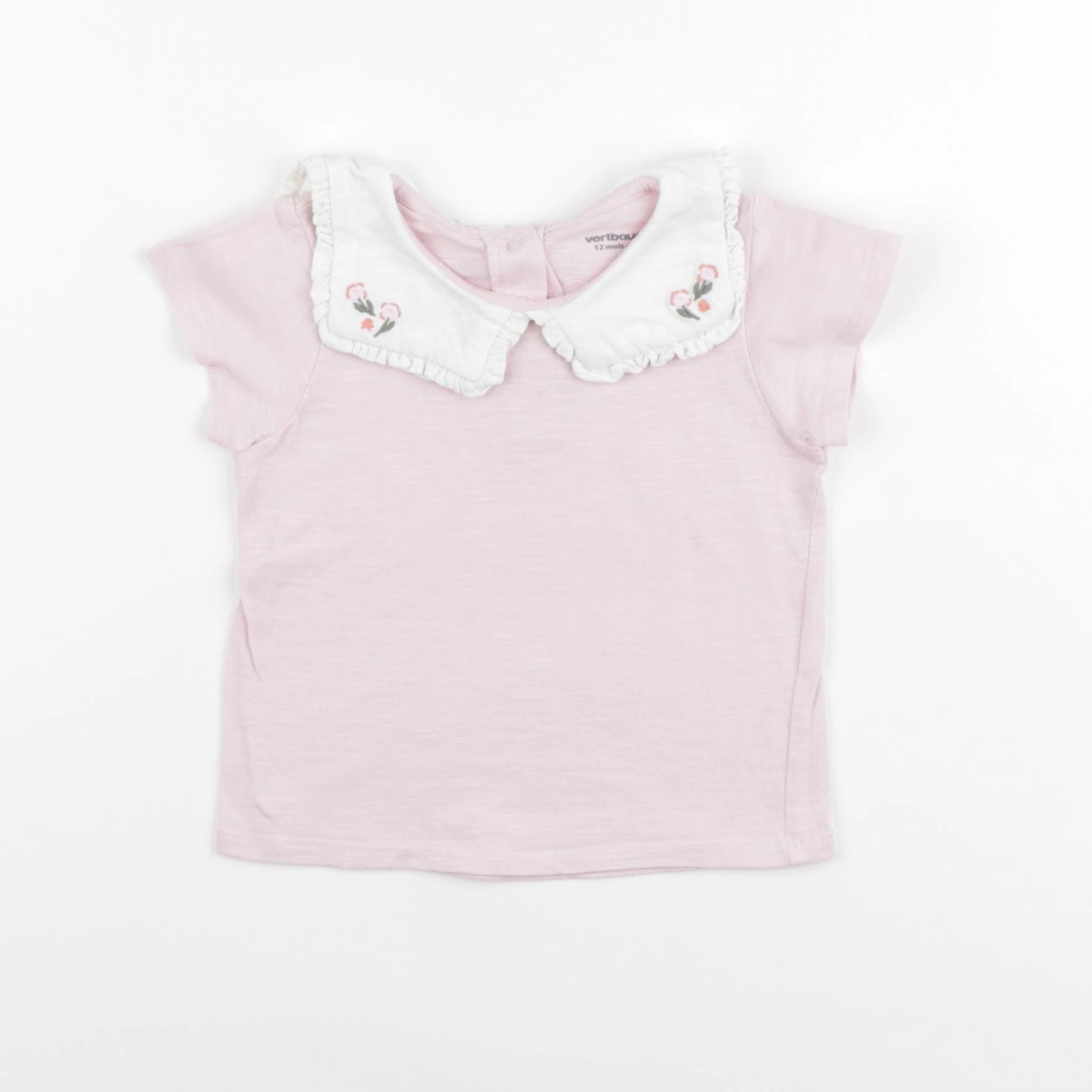 Vertbaudet - tee-shirt rose - 12 mois