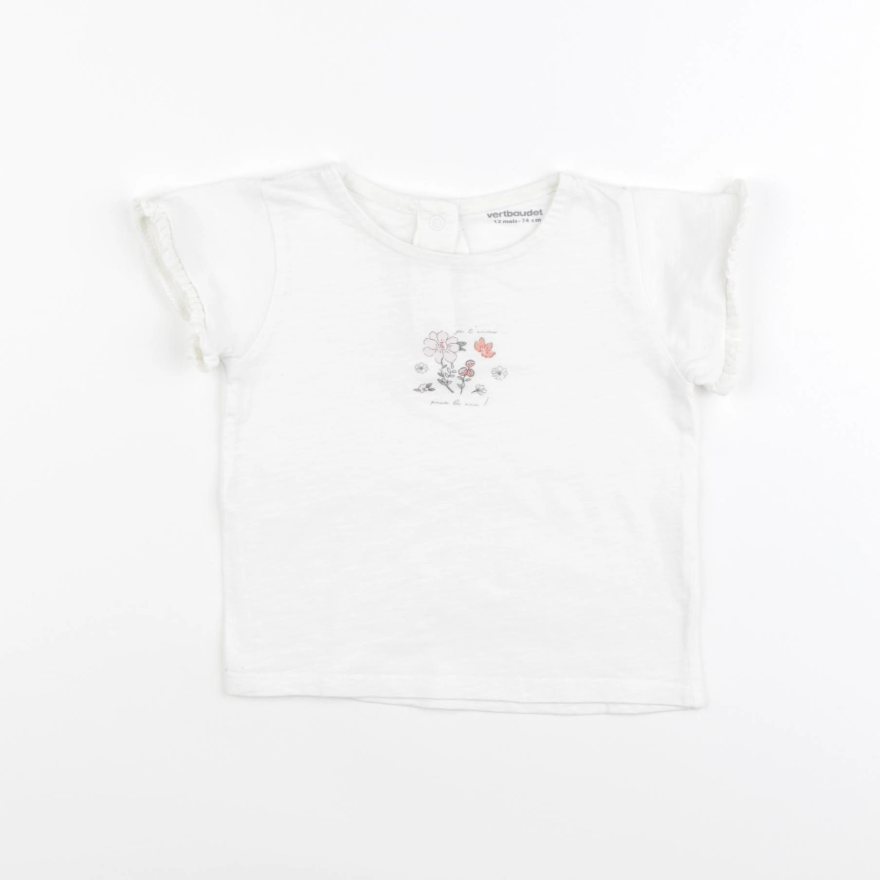 Vertbaudet - tee-shirt blanc - 12 mois