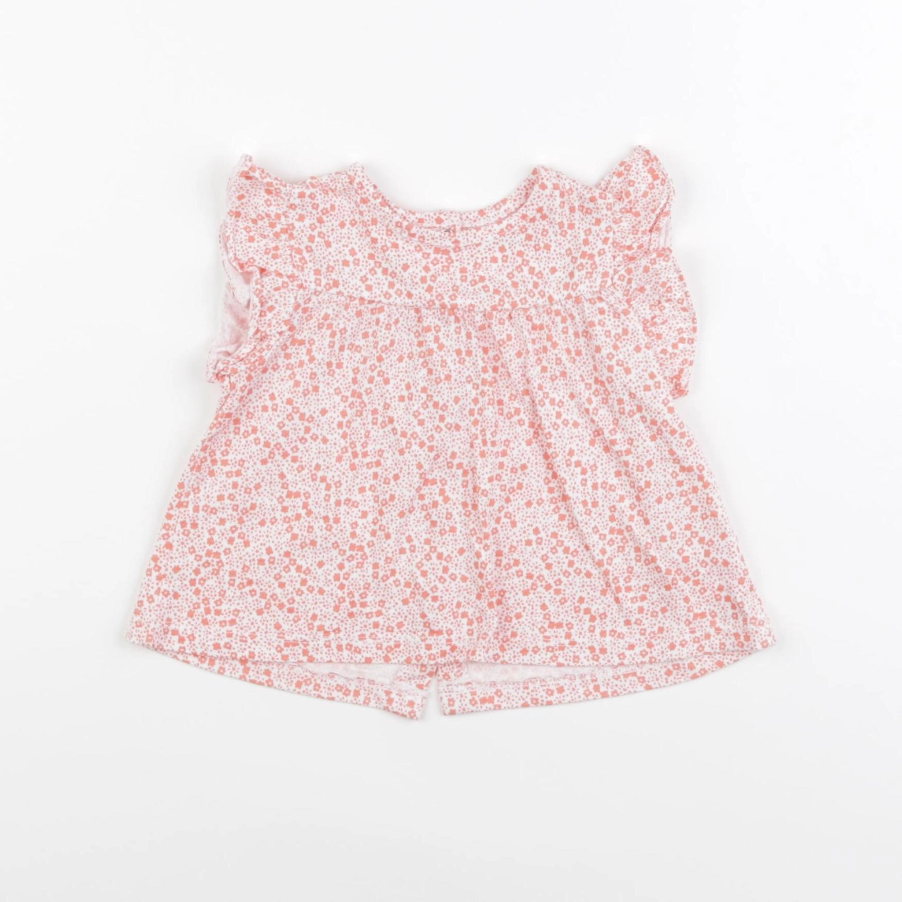 Vertbaudet - tee-shirt blanc, orange - 9 mois