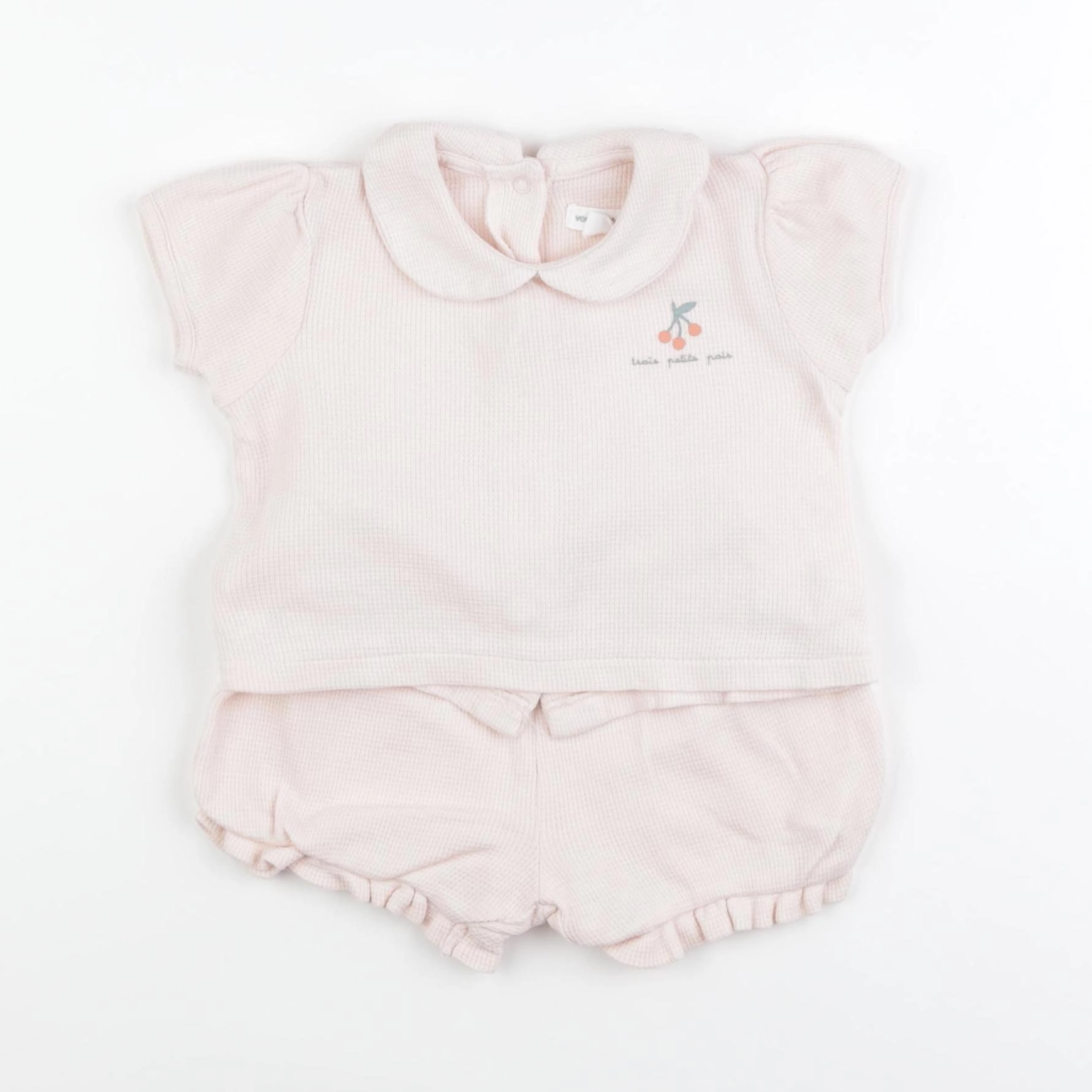 Vertbaudet - ensemble rose - 9 mois