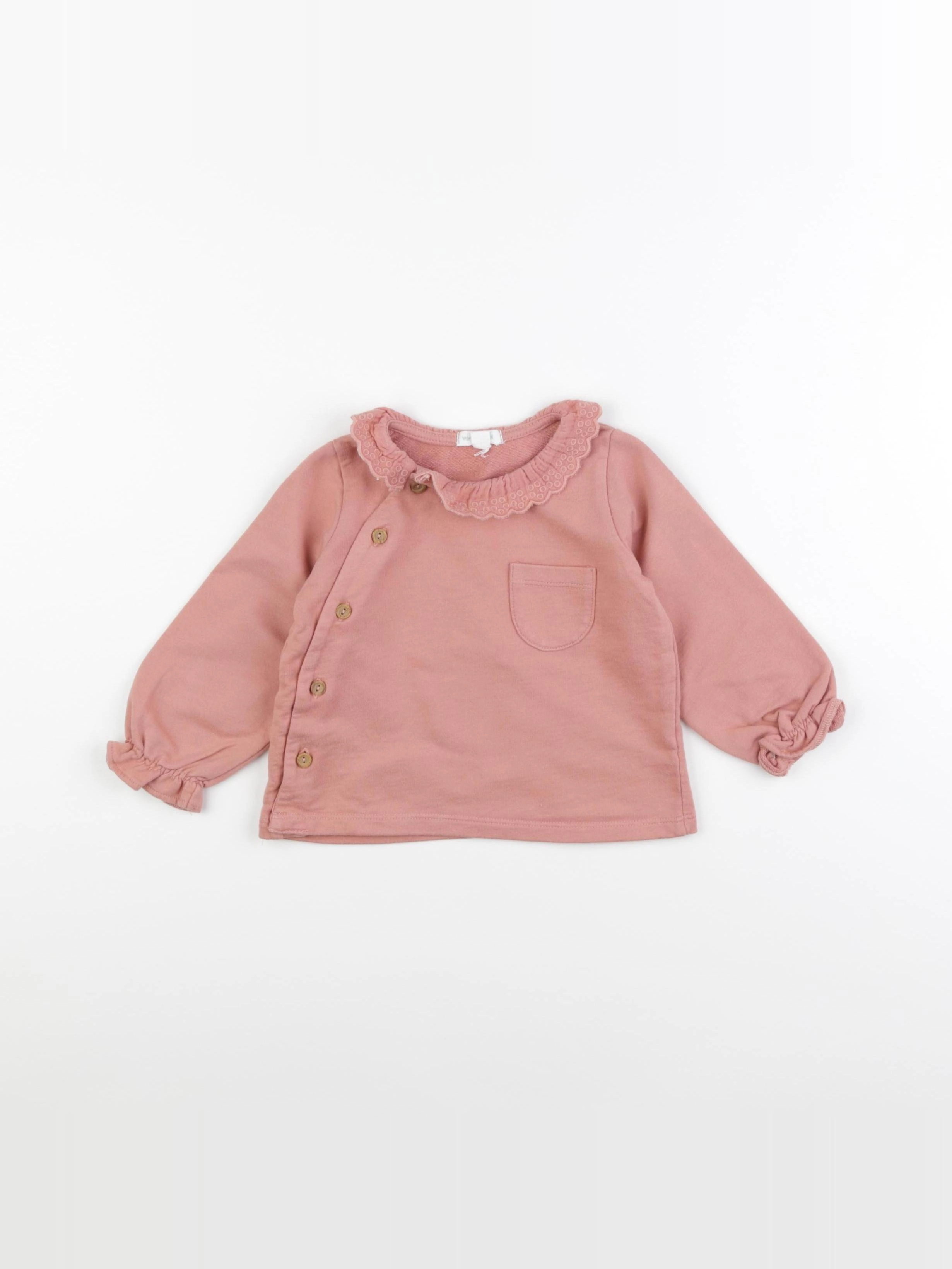 Vertbaudet - sweat rose - 18 mois