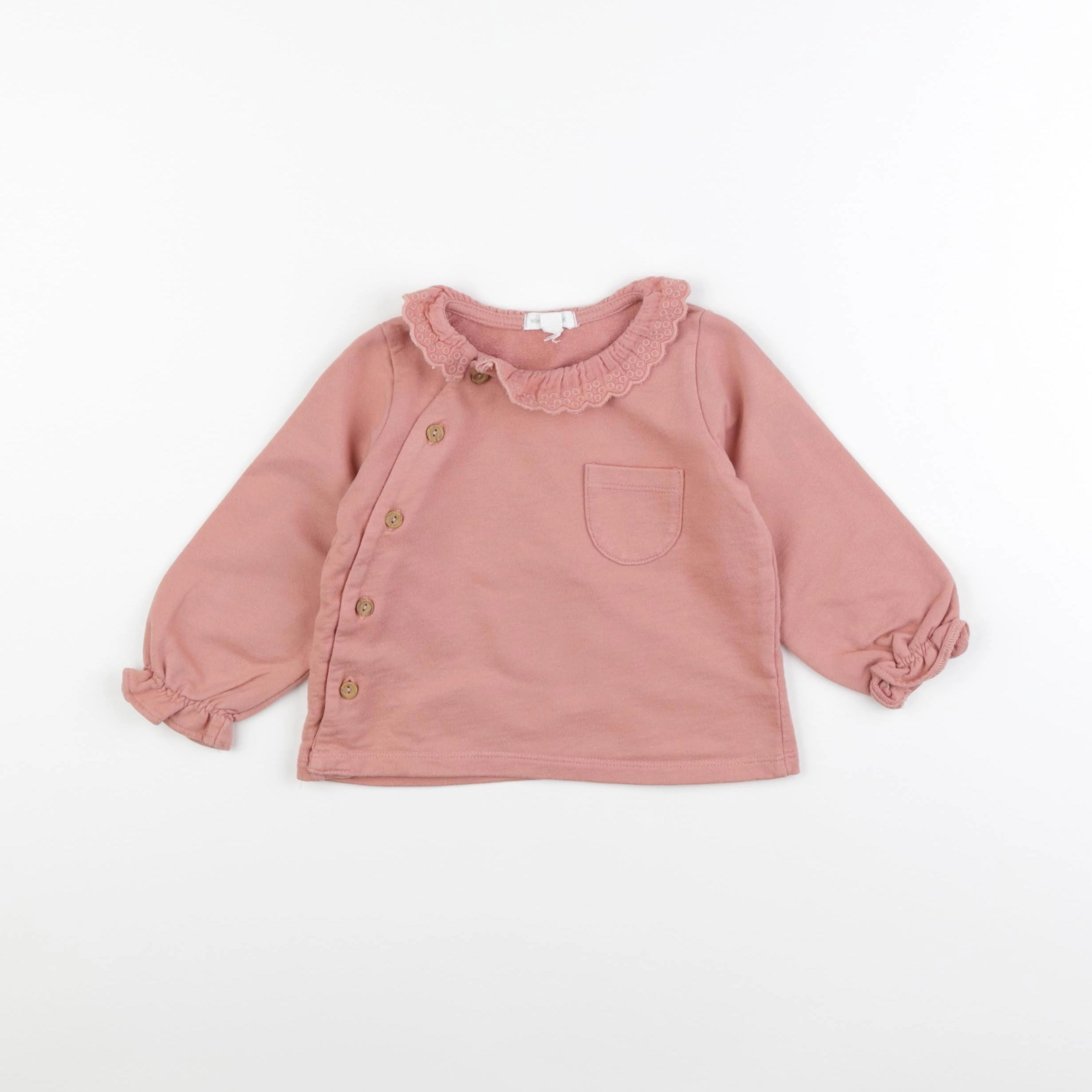 Vertbaudet - sweat rose - 18 mois