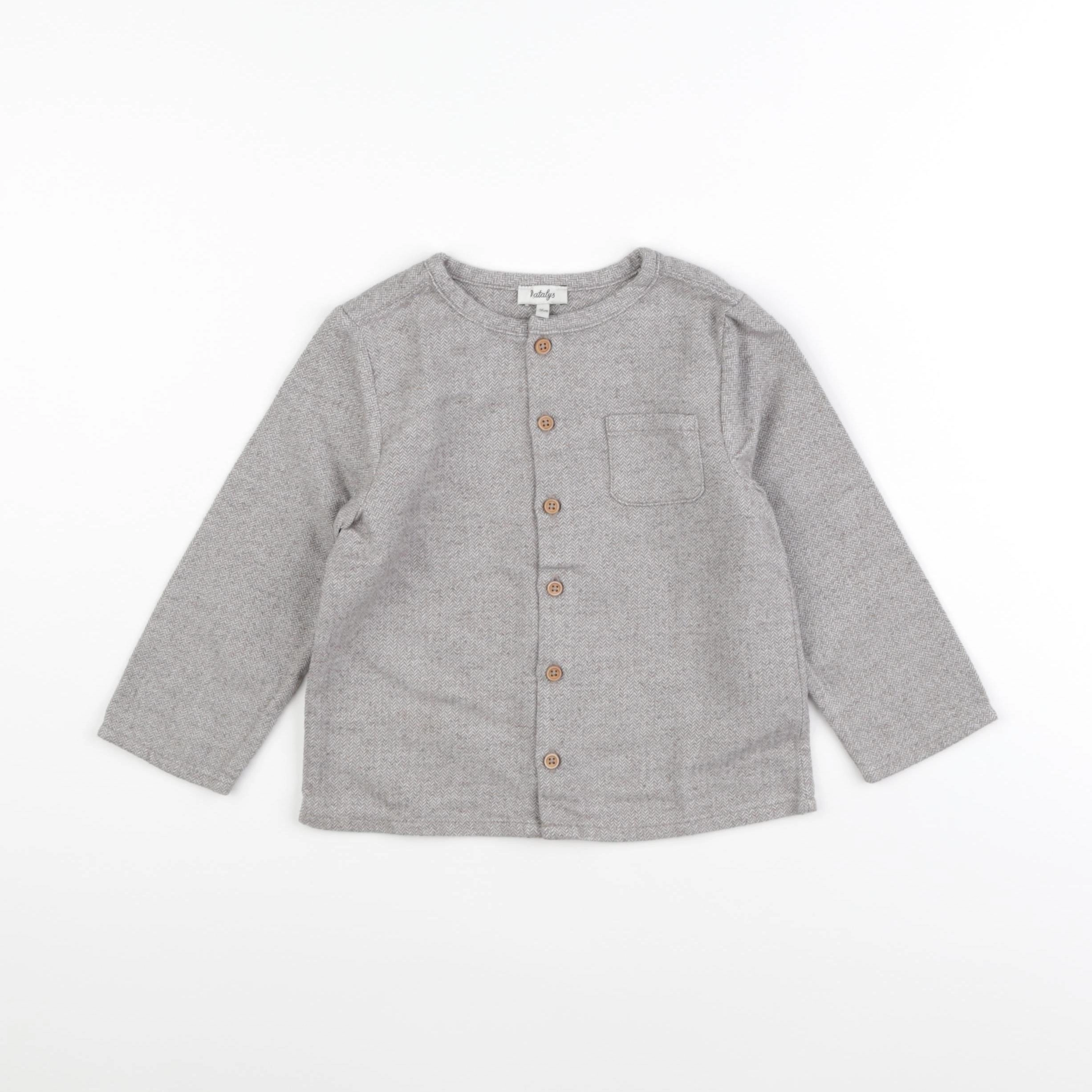 Natalys - chemise taupe - 36 mois