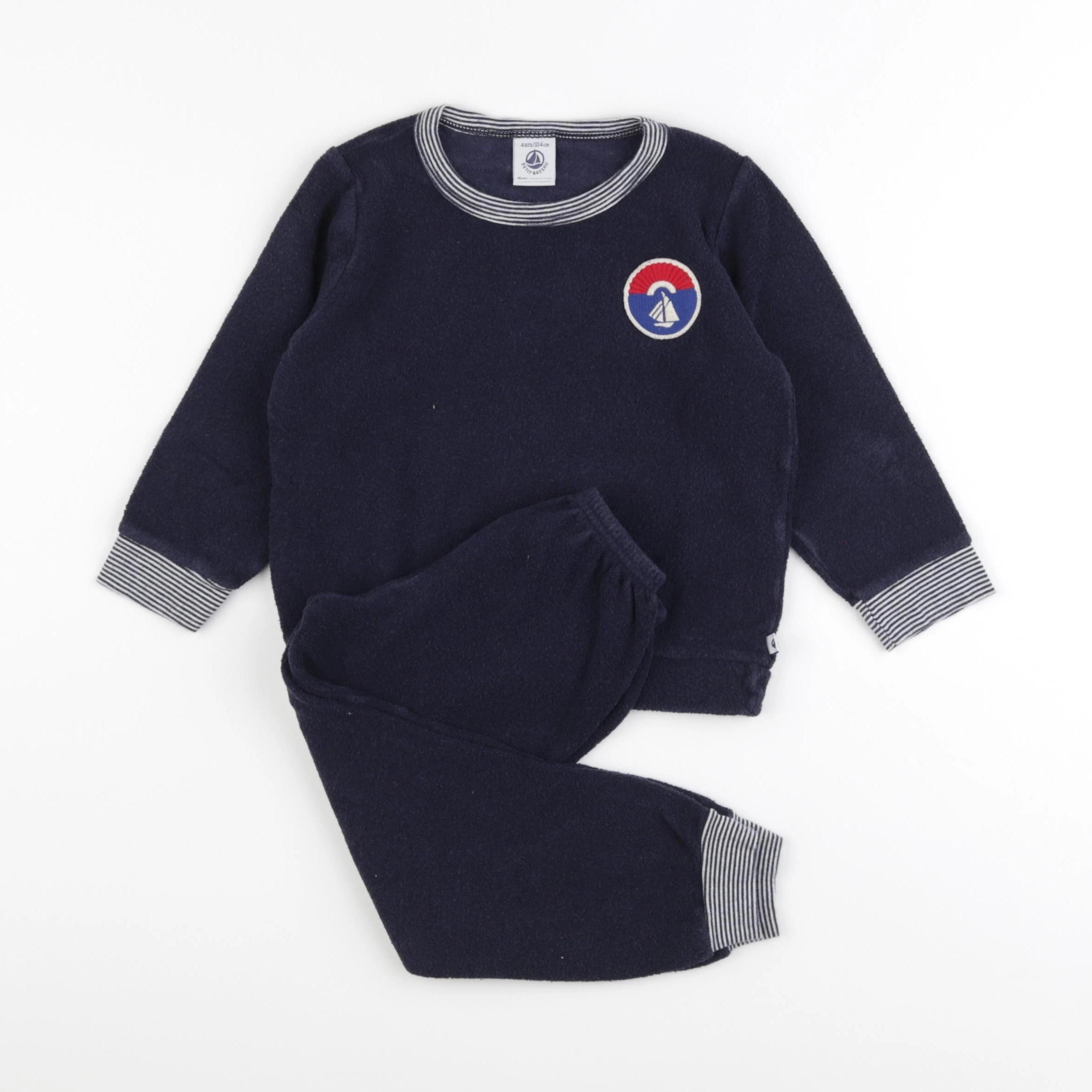 Petit Bateau - pyjama coton bleu - 4 ans