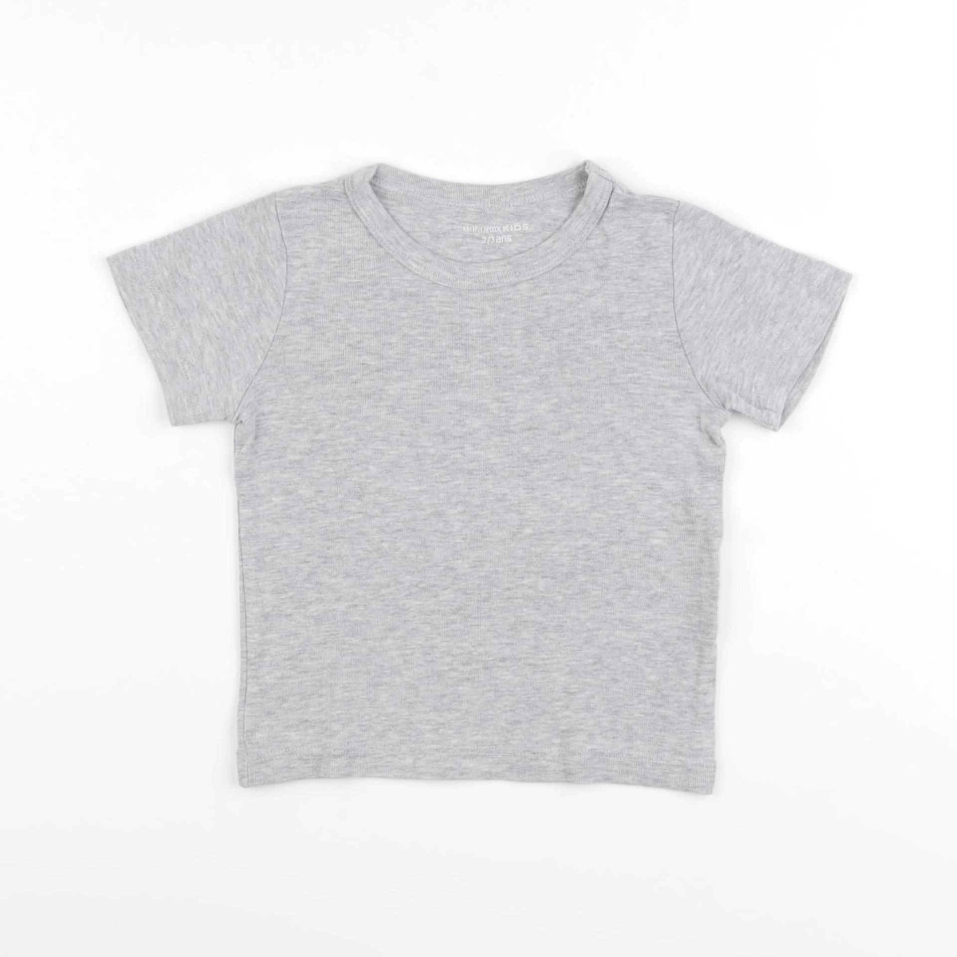 Monoprix - maillot de corps gris - 2/3 ans