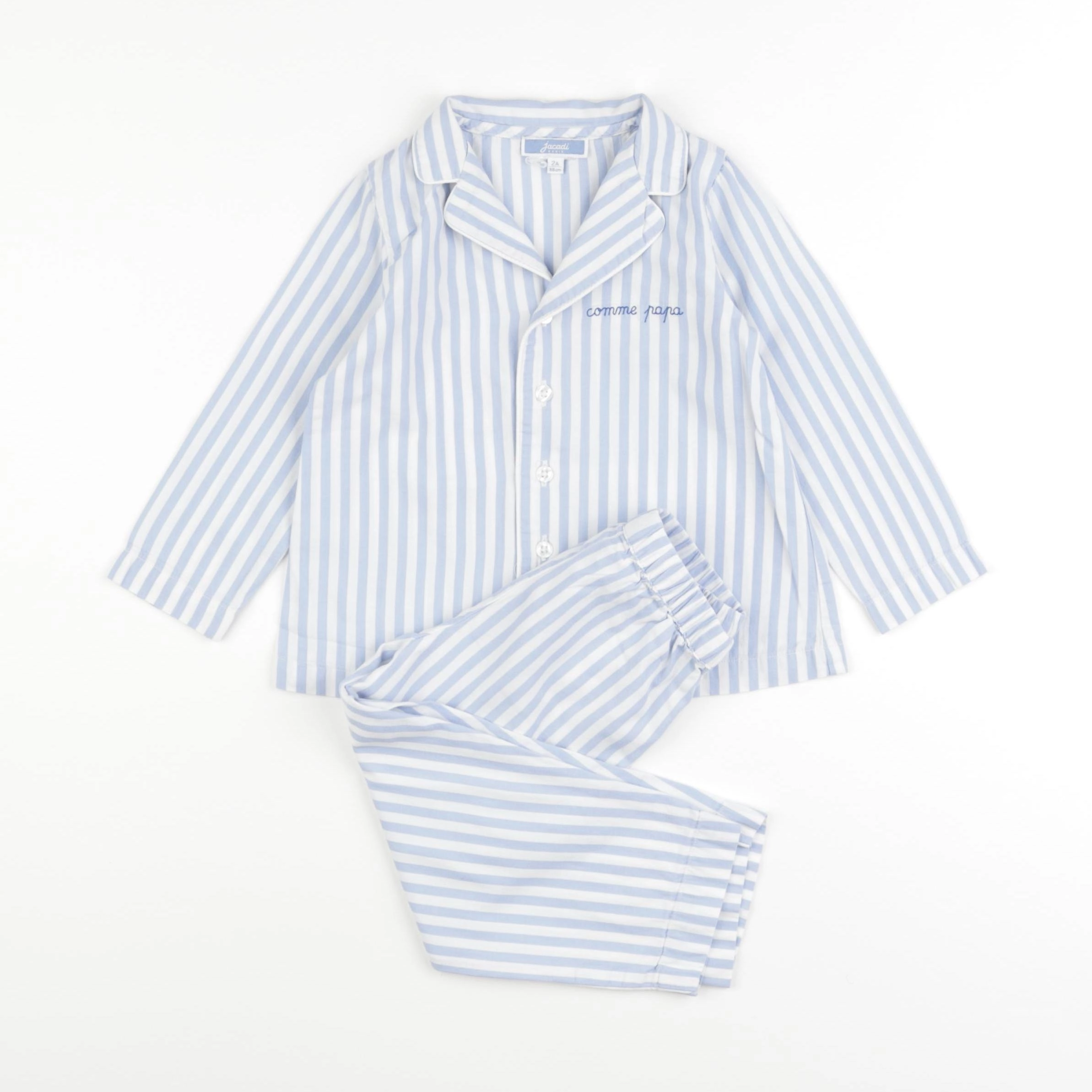 Jacadi - pyjama coton blanc, bleu - 2 ans