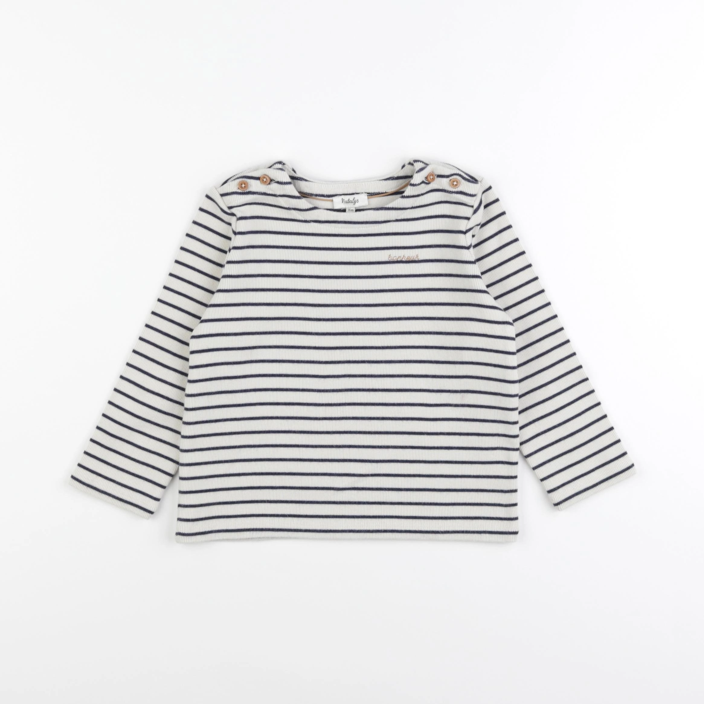 Natalys - tee-shirt beige, bleu - 36 mois