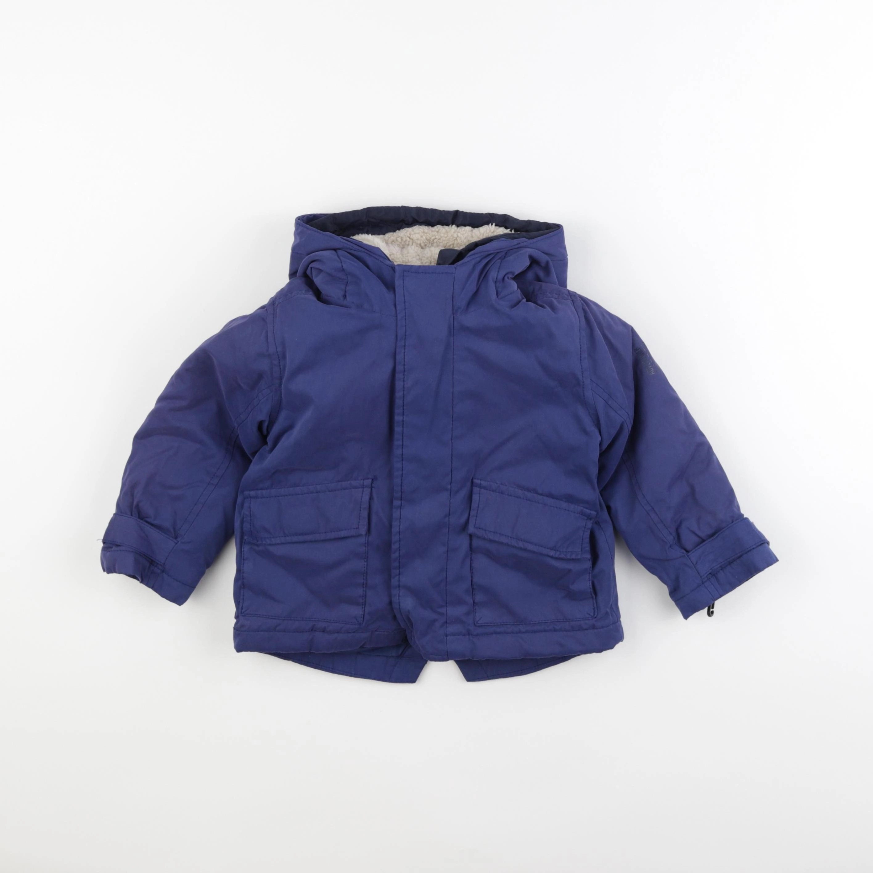 Vertbaudet - manteau doublure amovible bleu - 2 ans