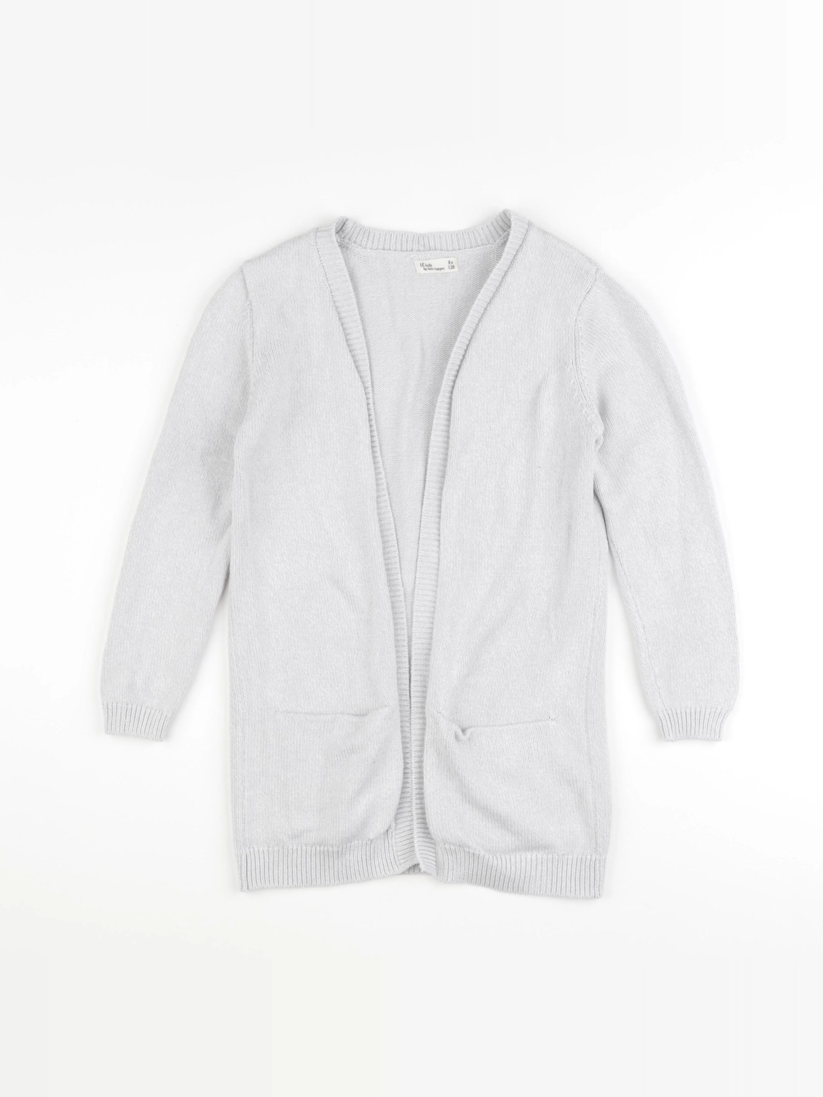 Little Cigogne - gilet gris - 8 ans