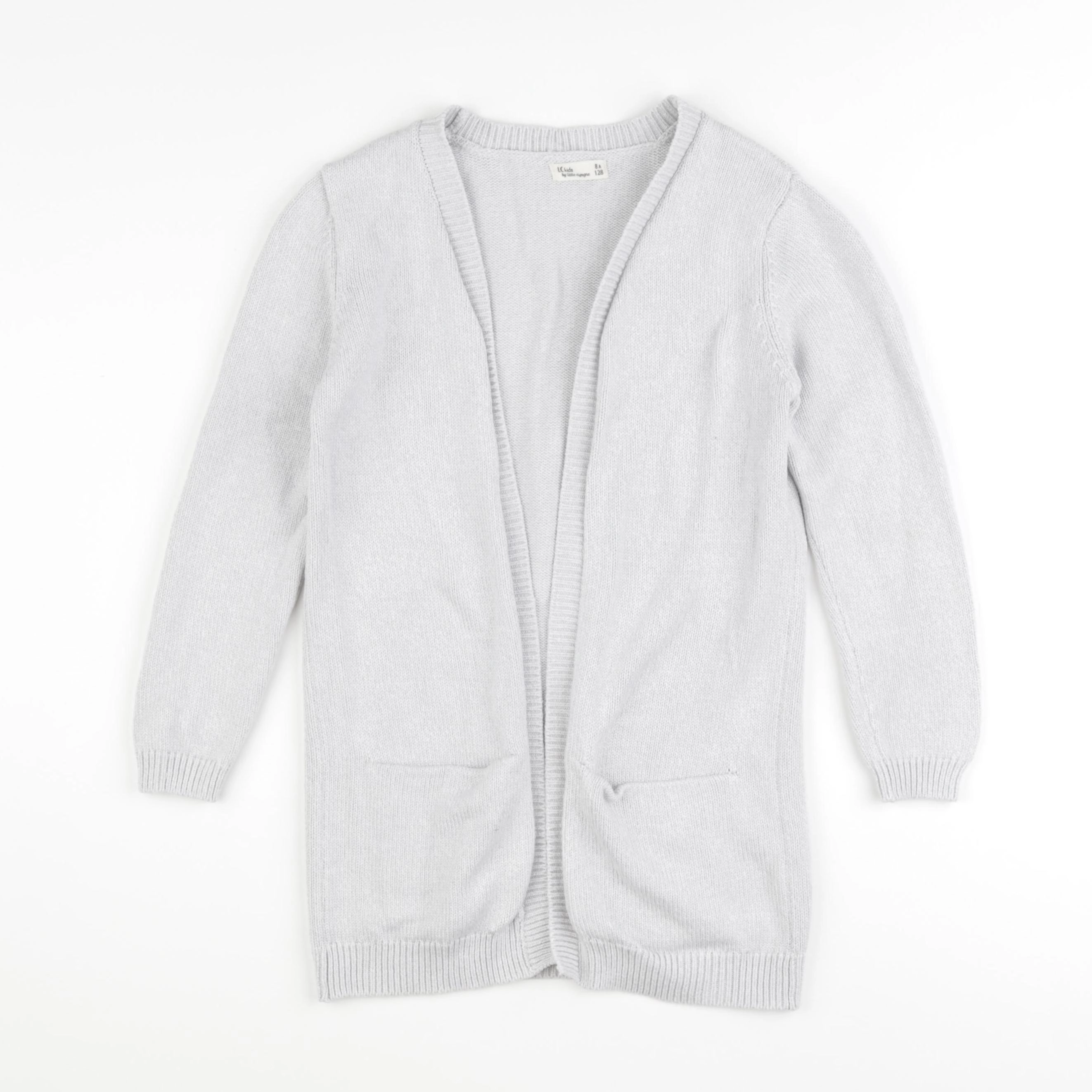 Little Cigogne - gilet gris - 8 ans