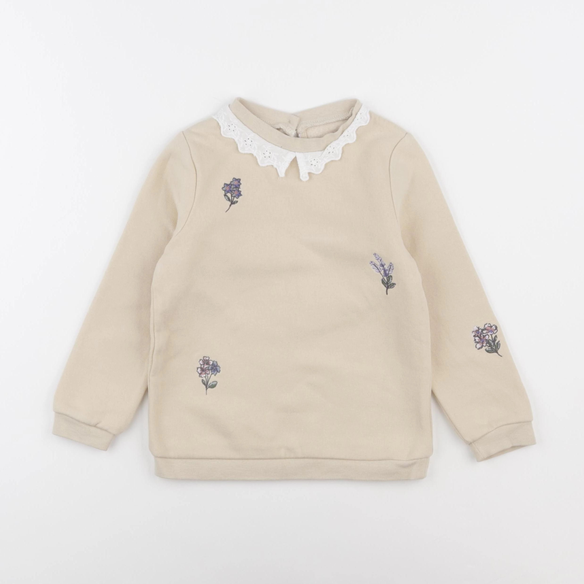 Vertbaudet - sweat beige - 4 ans