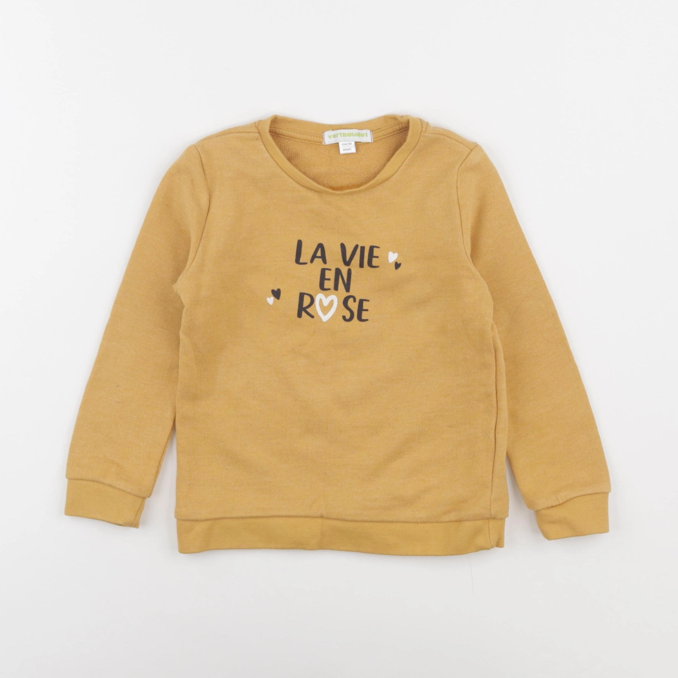 Vertbaudet - sweat jaune - 4 ans
