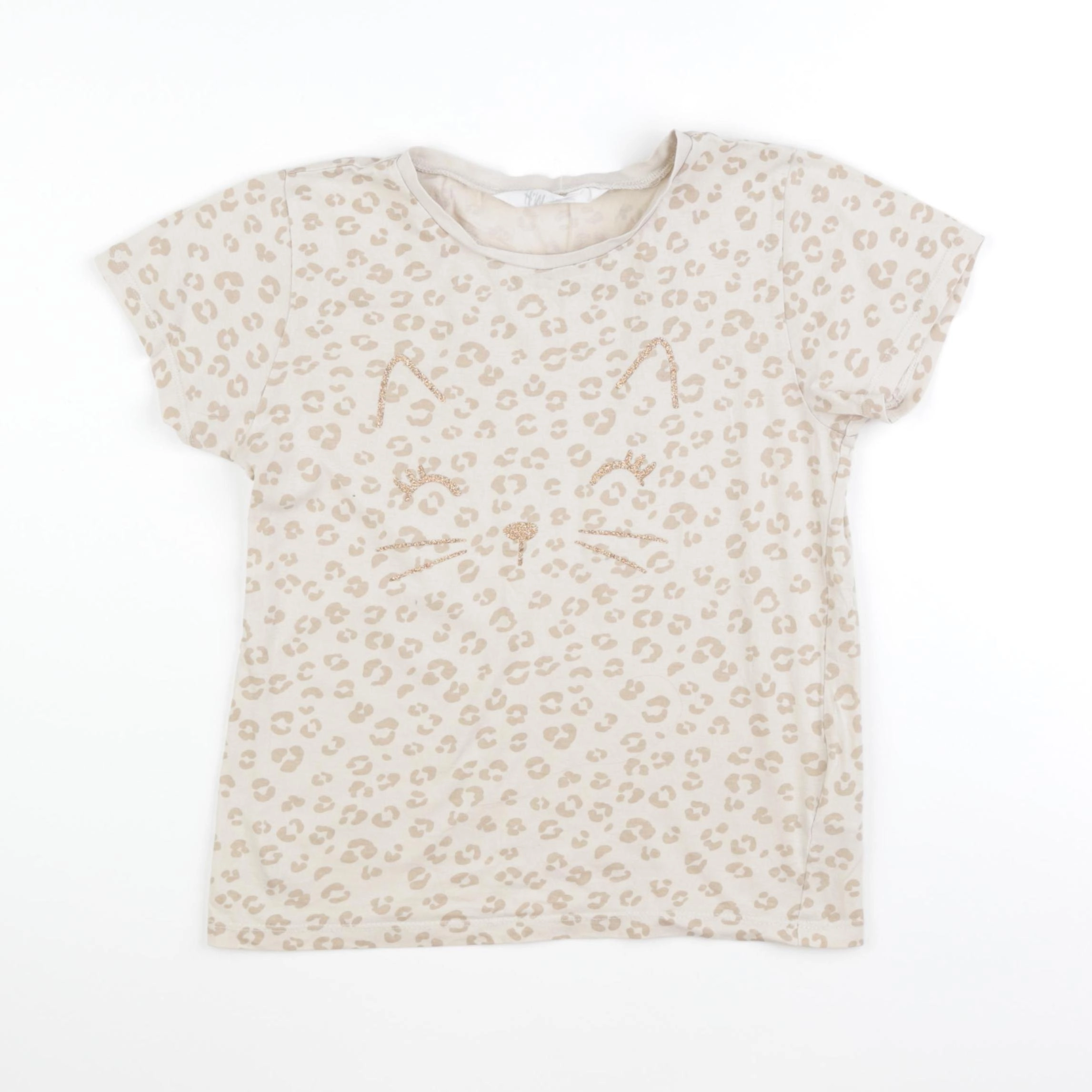 H&M - tee-shirt beige - 6/8 ans