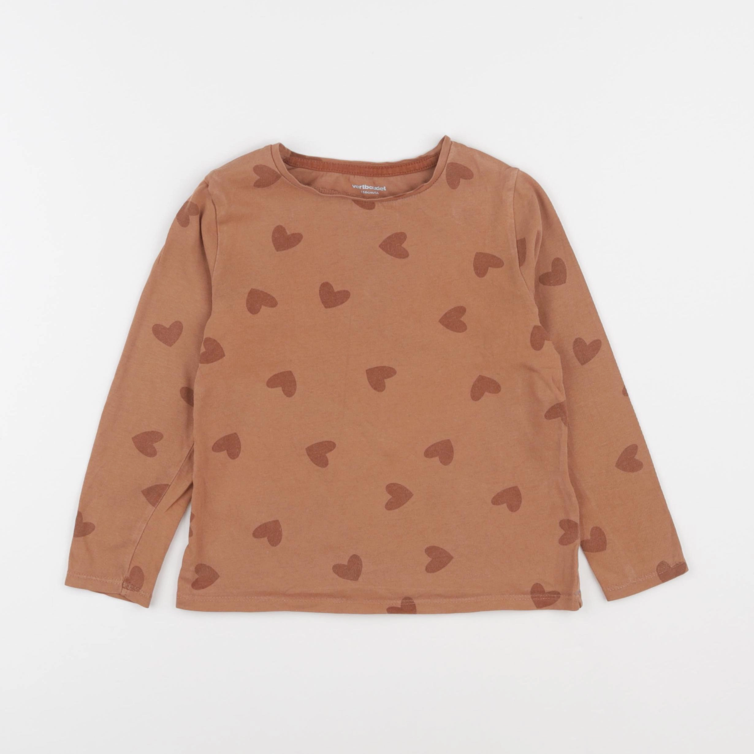 Vertbaudet - tee-shirt marron - 6 ans