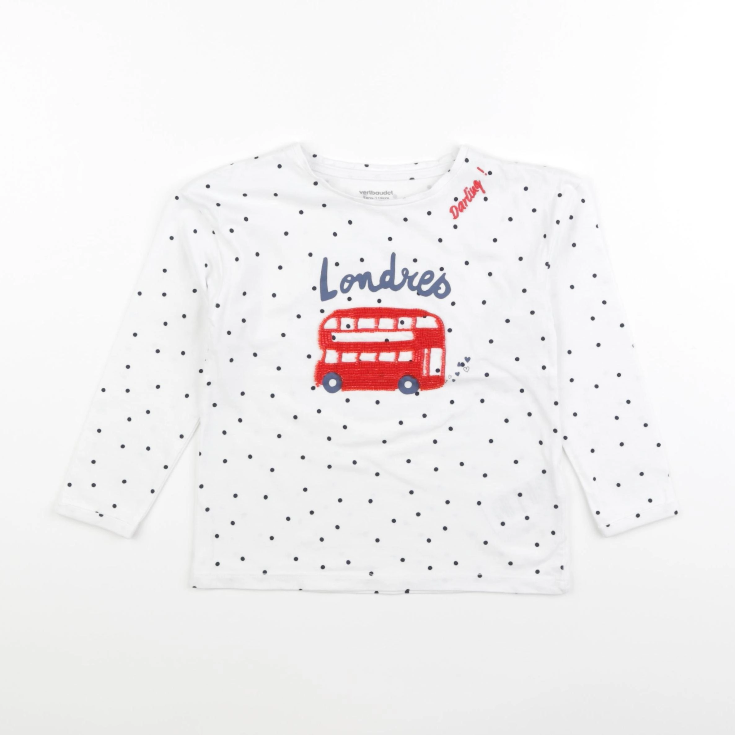 Vertbaudet - tee-shirt blanc - 5 ans