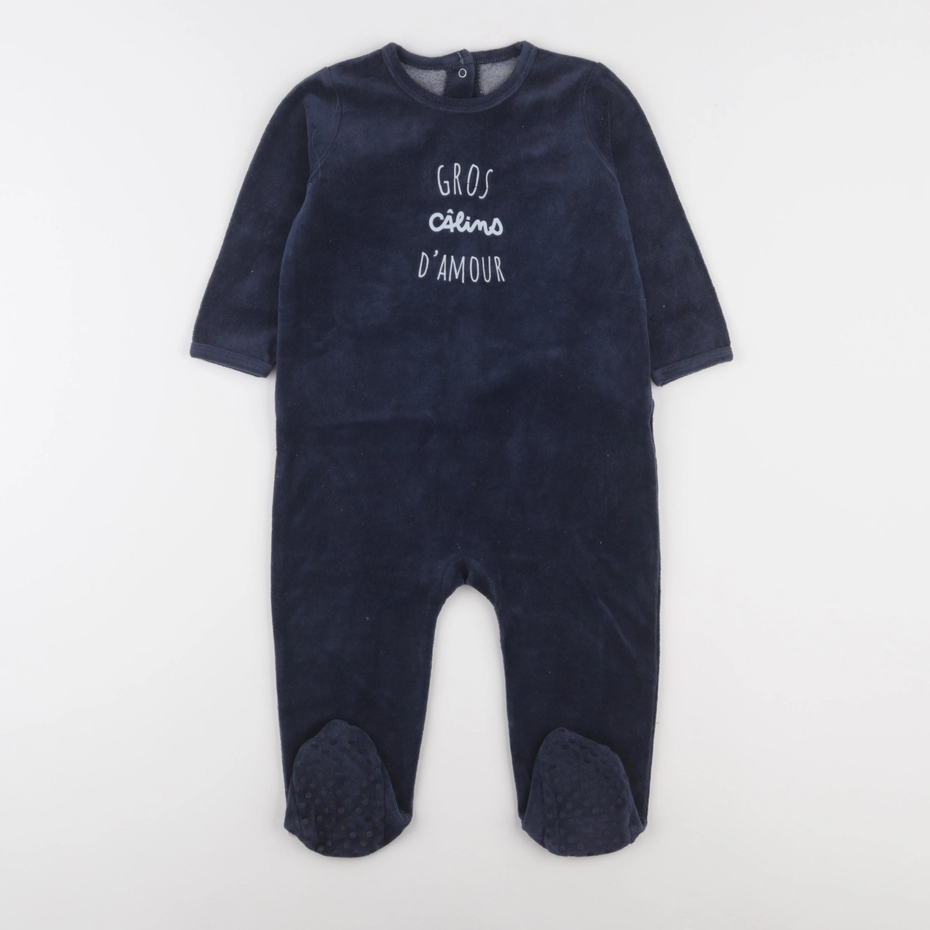 Vertbaudet - pyjama velours bleu - 18 mois
